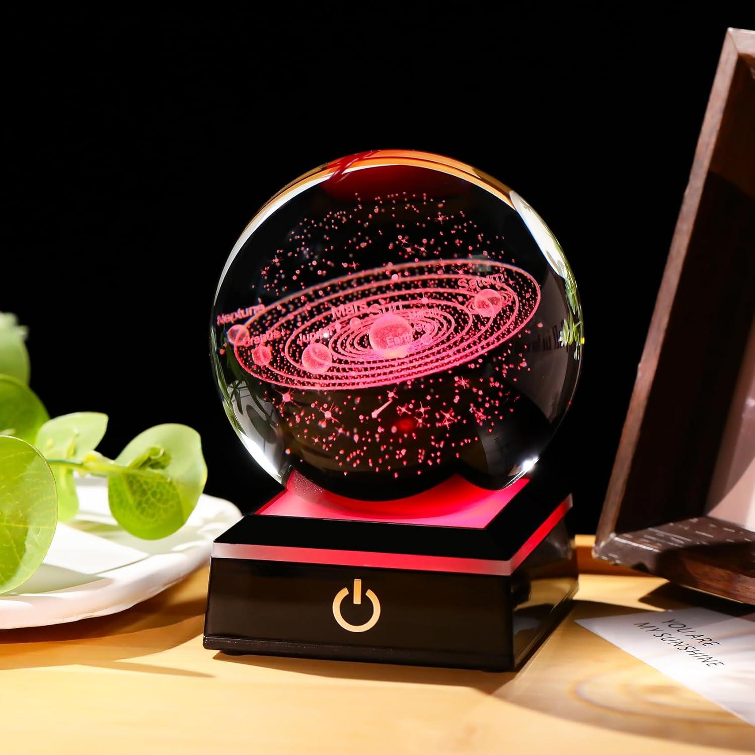 Bola de Cristal del Sistema Solar 8cm Arikyrist con Luz LED