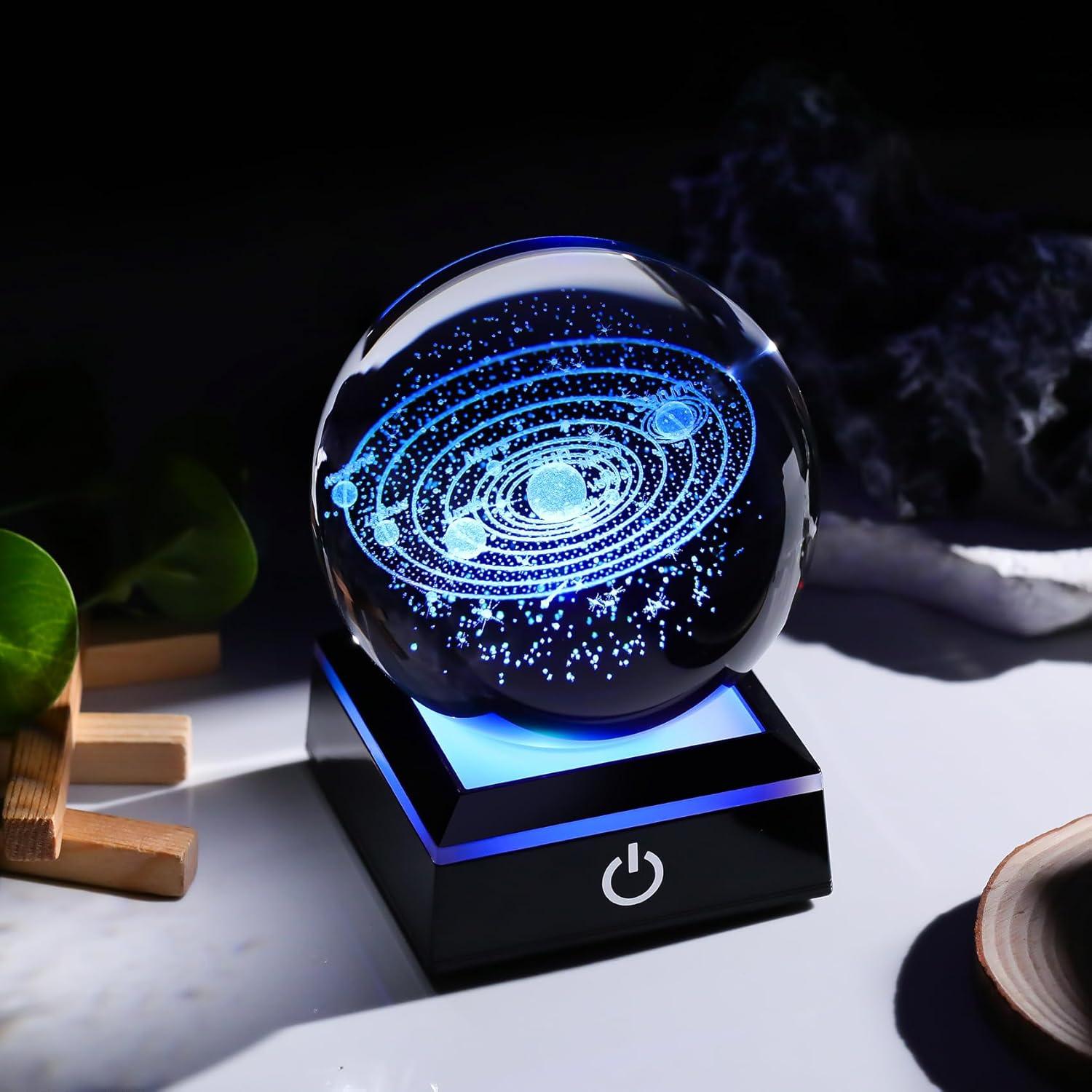 Bola de Cristal del Sistema Solar 8cm Arikyrist con Luz LED