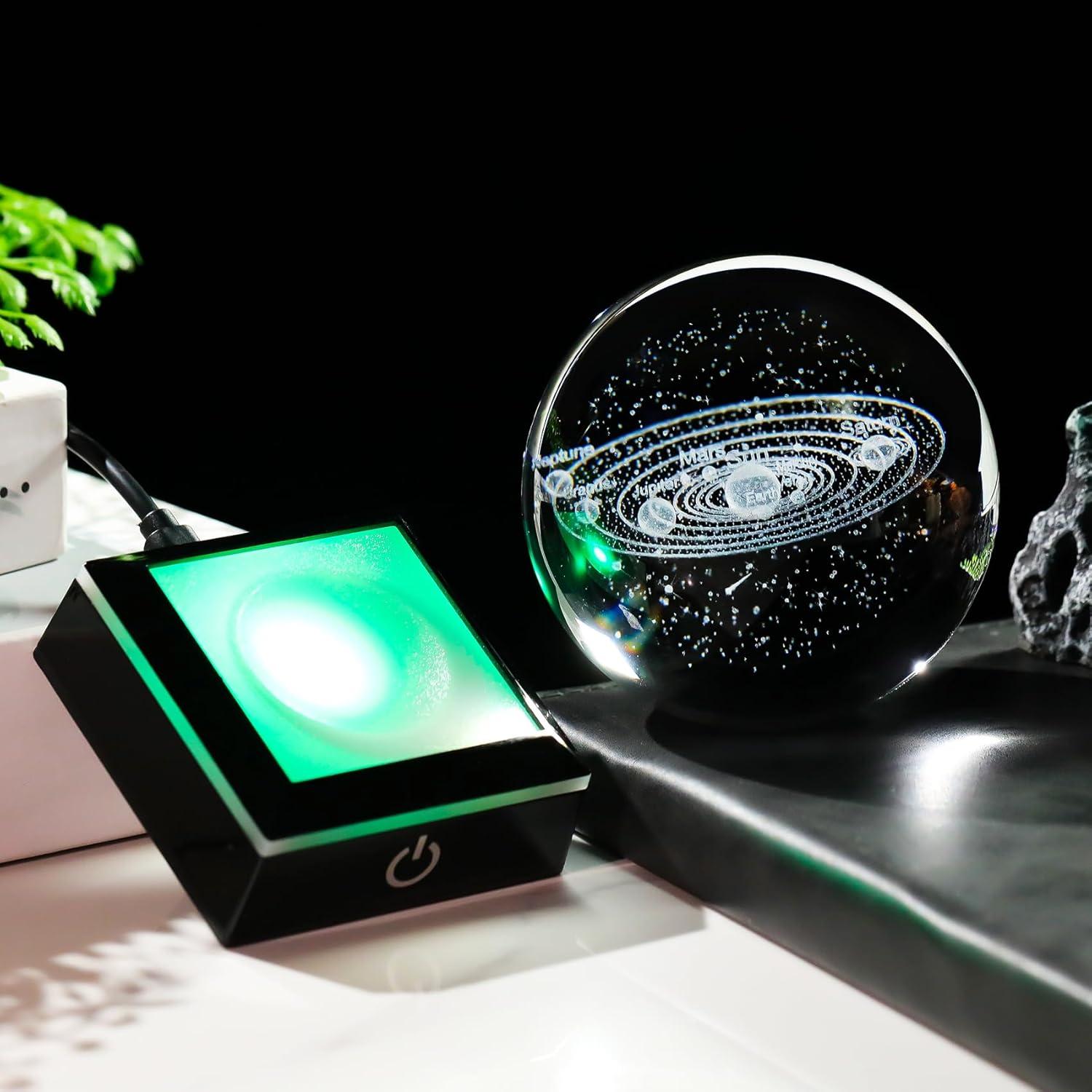 Bola de Cristal del Sistema Solar 8cm Arikyrist con Luz LED