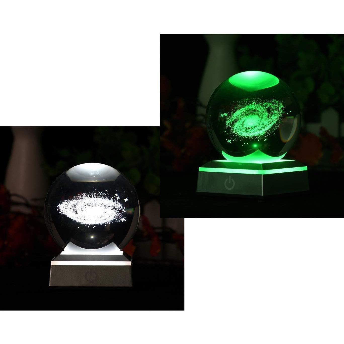 Bola de Cristal Galáctica 80mm Aircee con Base LED 6 Colores