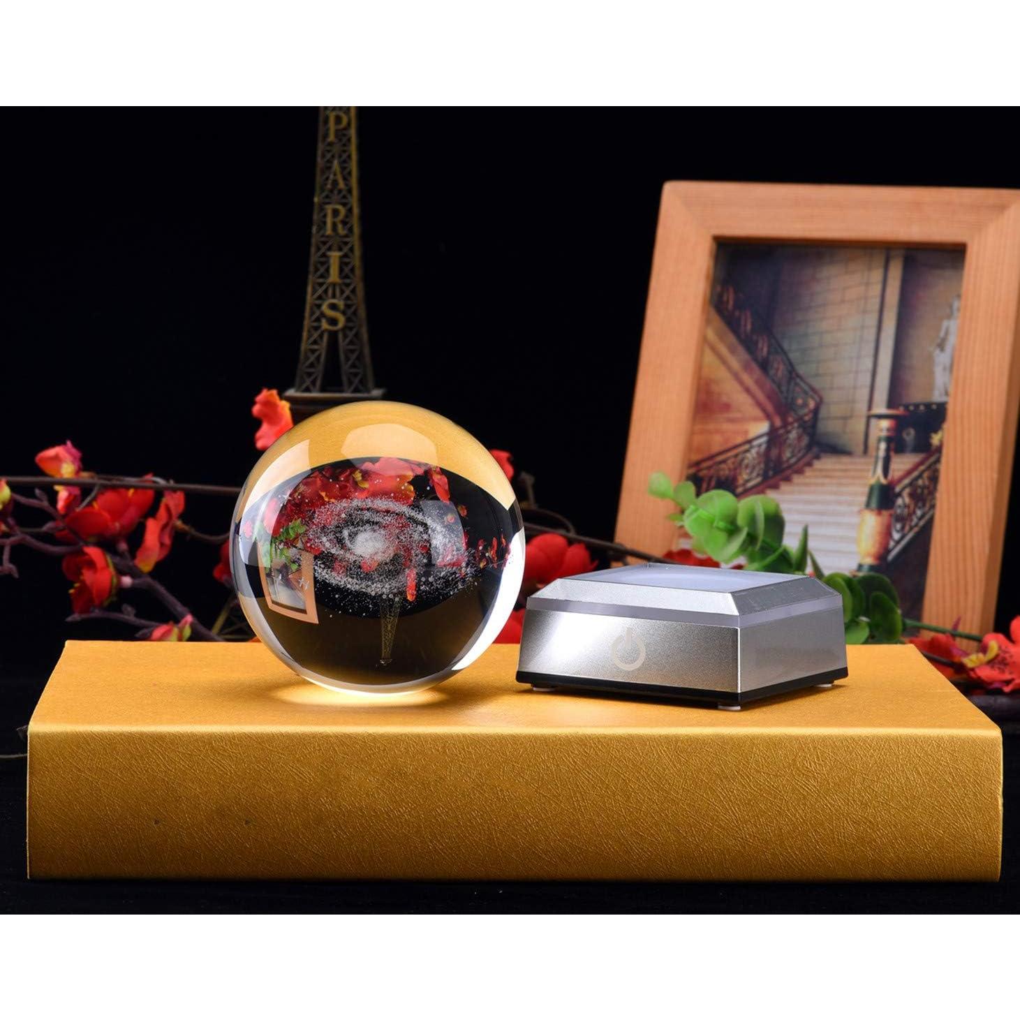 Bola de Cristal Galáctica 80mm Aircee con Base LED 6 Colores