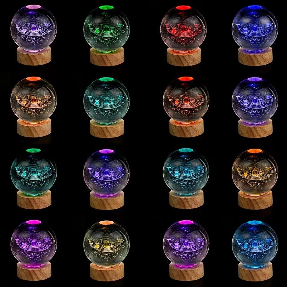 Lámpara de Noche 3D Sistema Solar LED LQW 8 cm 16 Colores