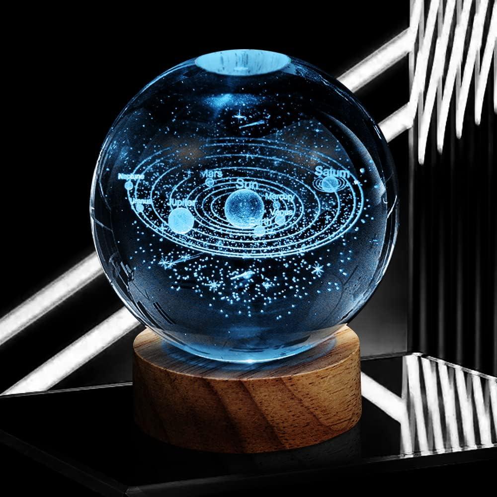 Lámpara de Noche 3D Sistema Solar LED LQW 8 cm 16 Colores