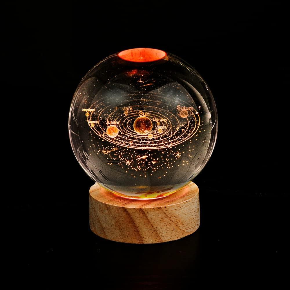 Lámpara de Noche 3D Sistema Solar LED LQW 8 cm 16 Colores