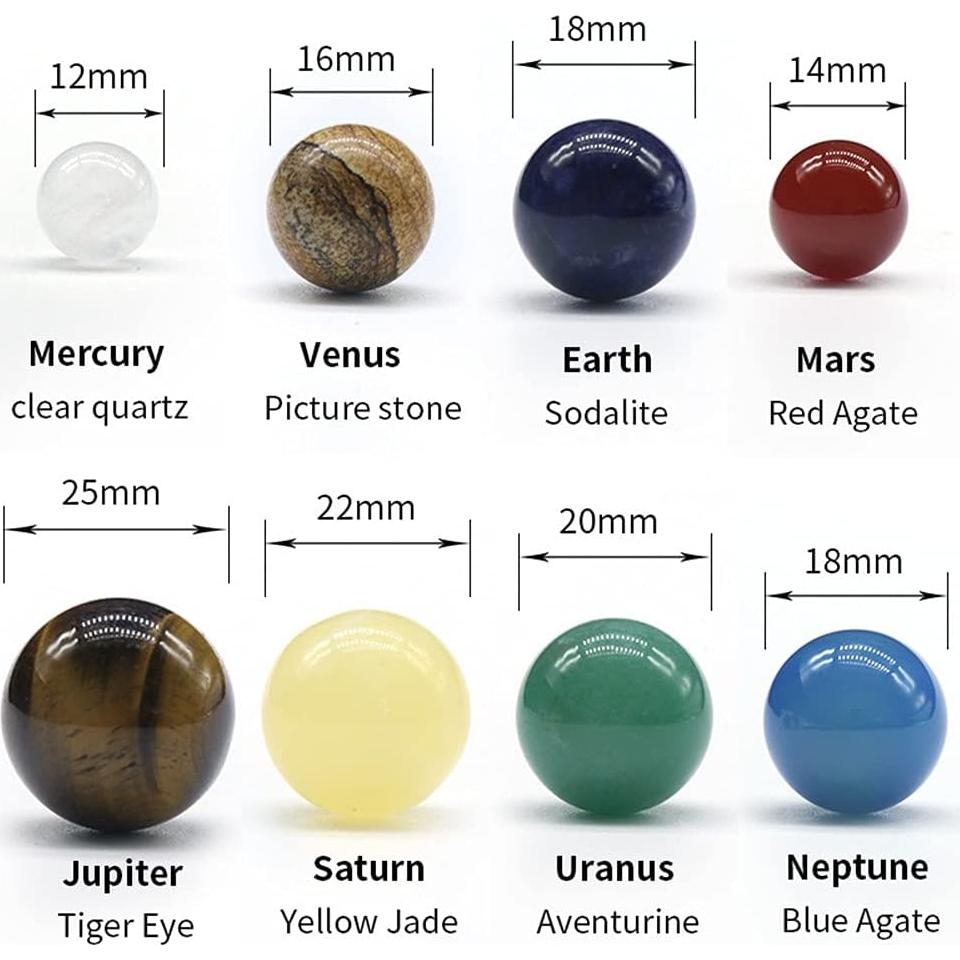 Conjunto de Bolas de Cristal del Sistema Solar AITELEI 8 Planetas