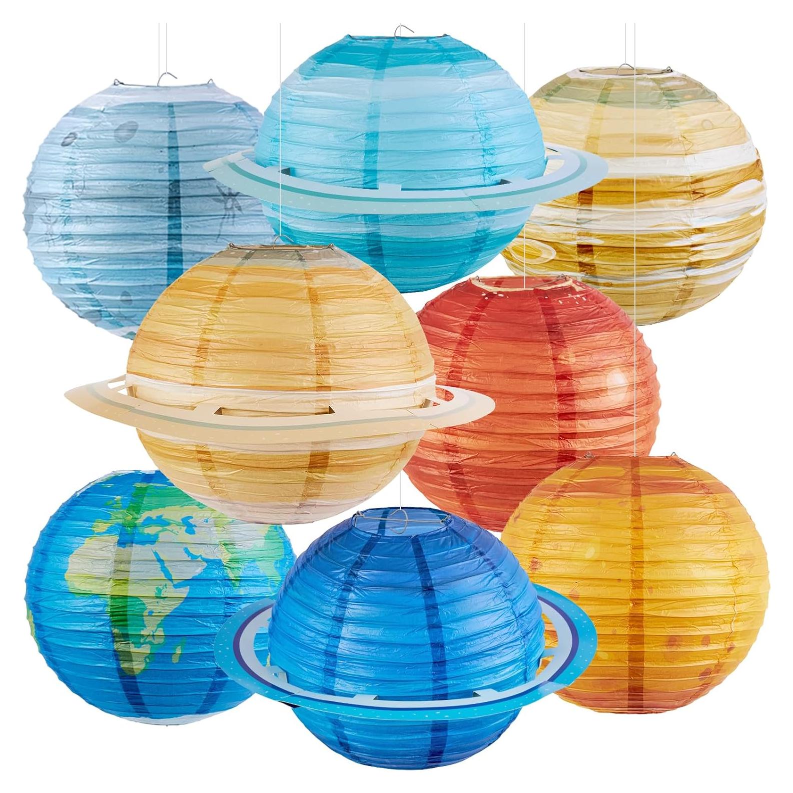 Linternas de Papel Planetas Easy Joy 12" 8PCS Decoración Espacial