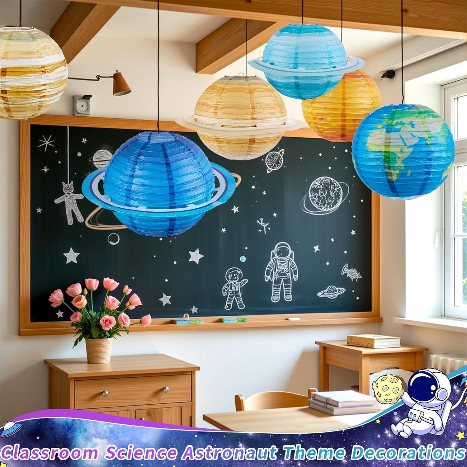 Linternas de Papel Planetas Easy Joy 12" 8PCS Decoración Espacial