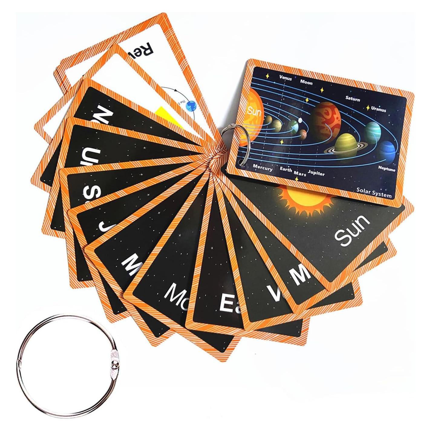 Juego de Tarjetas Didácticas del Sistema Solar SANTSUN - 15 Piezas