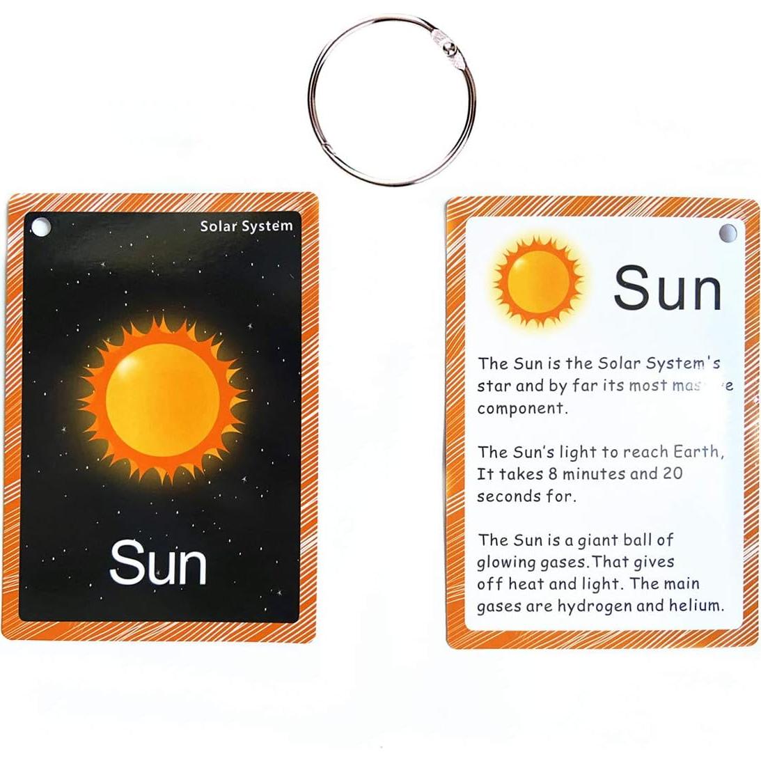 Juego de Tarjetas Didácticas del Sistema Solar SANTSUN - 15 Piezas