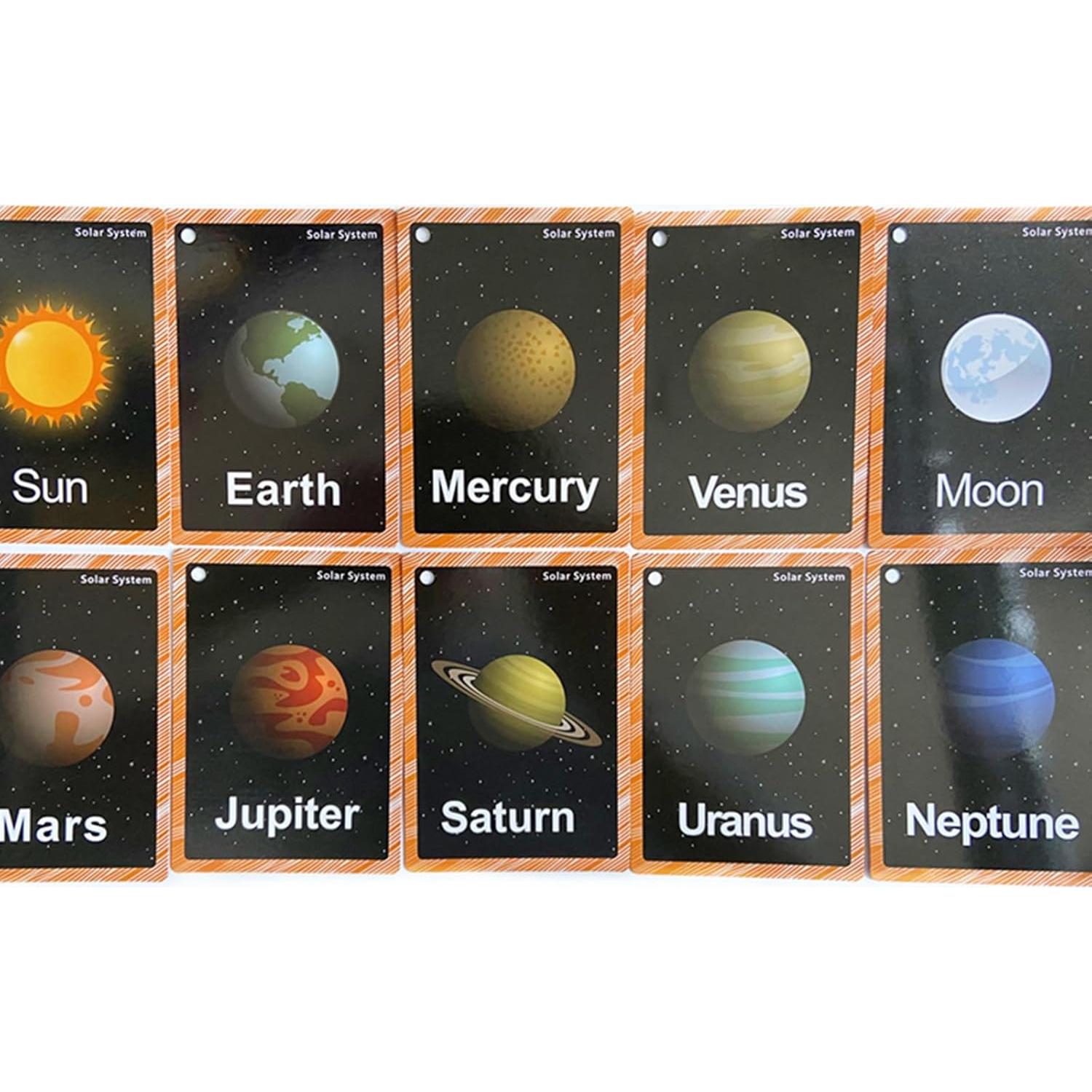 Juego de Tarjetas Didácticas del Sistema Solar SANTSUN - 15 Piezas