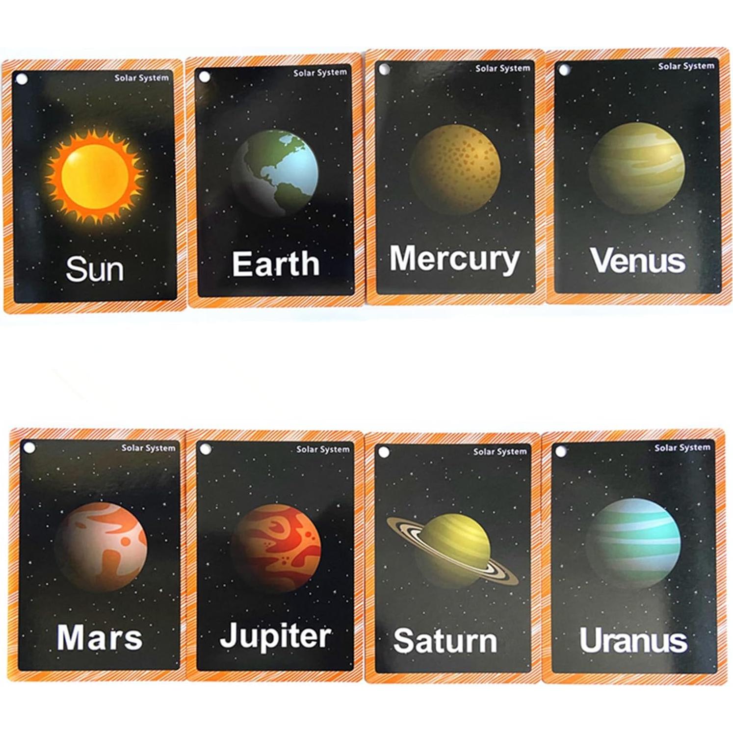 Juego de Tarjetas Didácticas del Sistema Solar SANTSUN - 15 Piezas