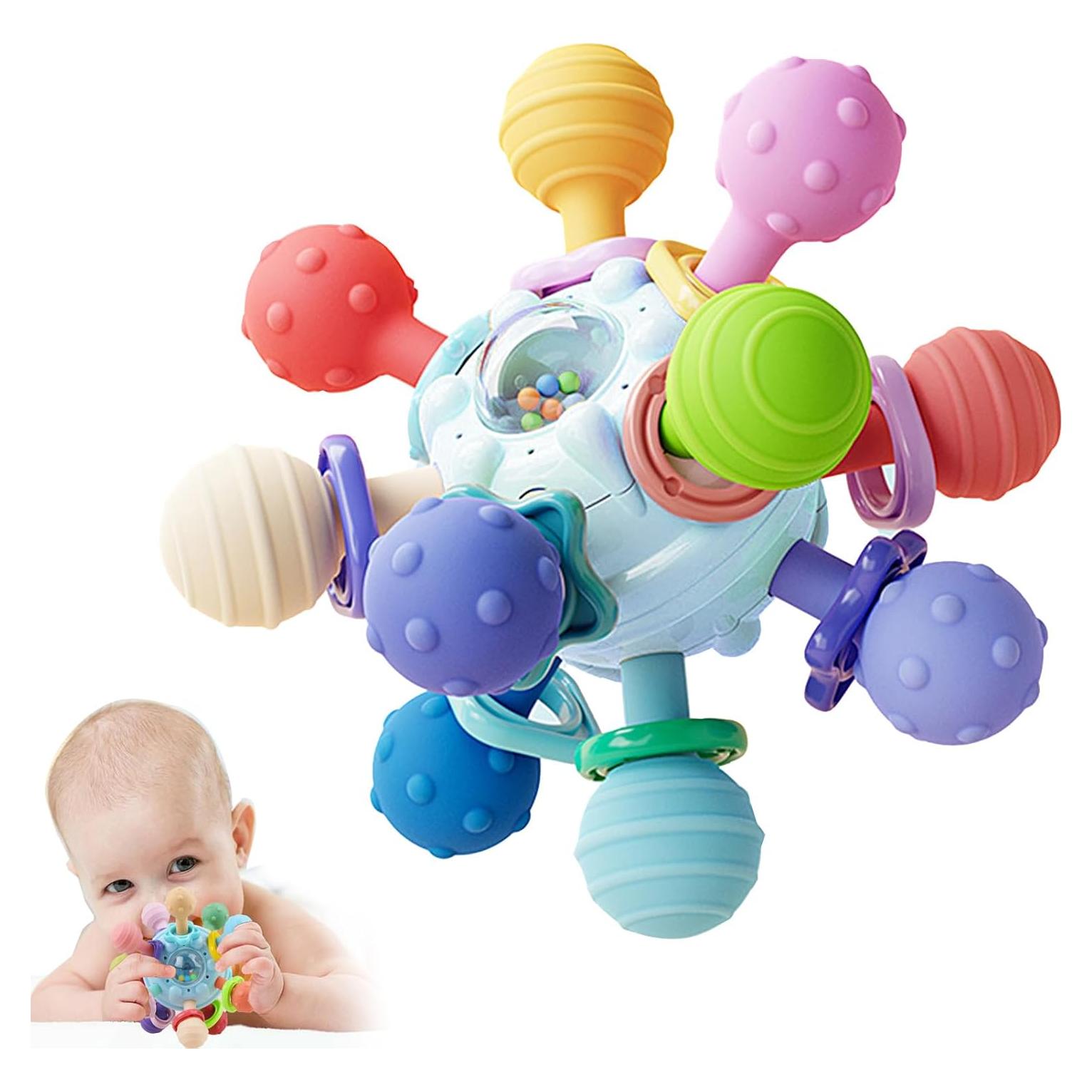 Juguete Sensorial Montessori Bebés Mordedor Azul 0-18 Meses