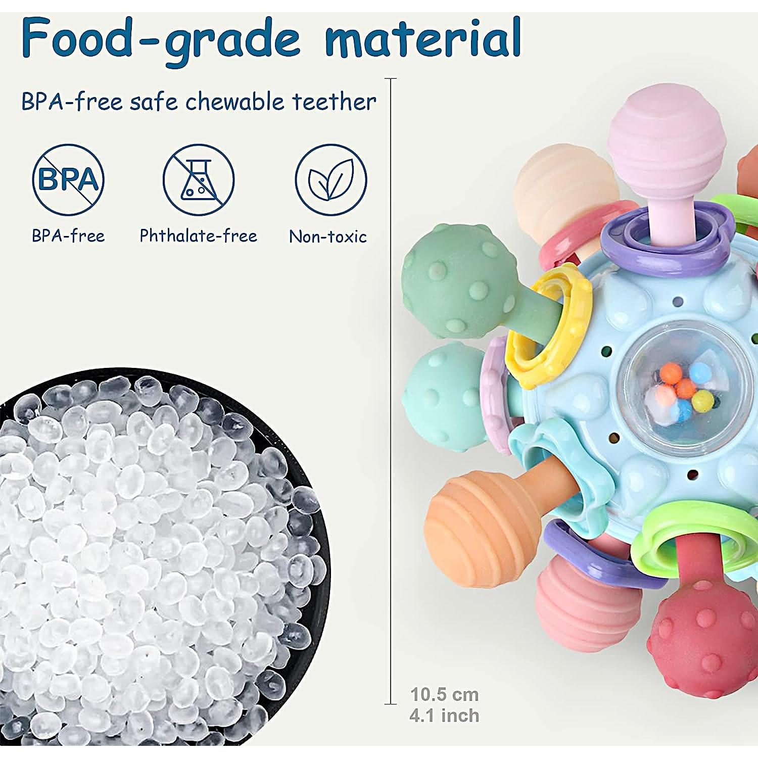 Juguete Sensorial Montessori Bebés Mordedor Azul 0-18 Meses