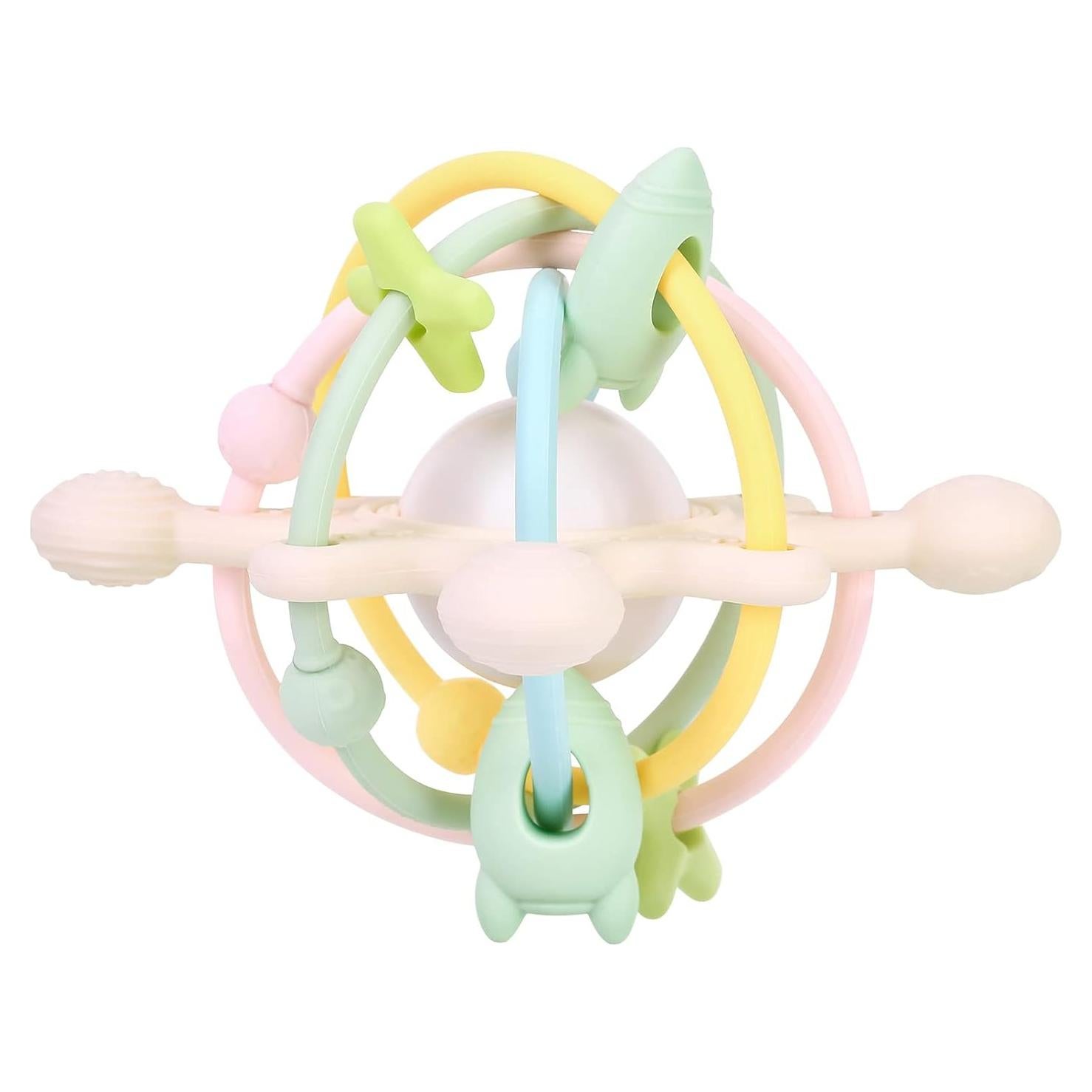 Juguete de Dentición AULEGE Silicona Sonajero 12cm Blanco