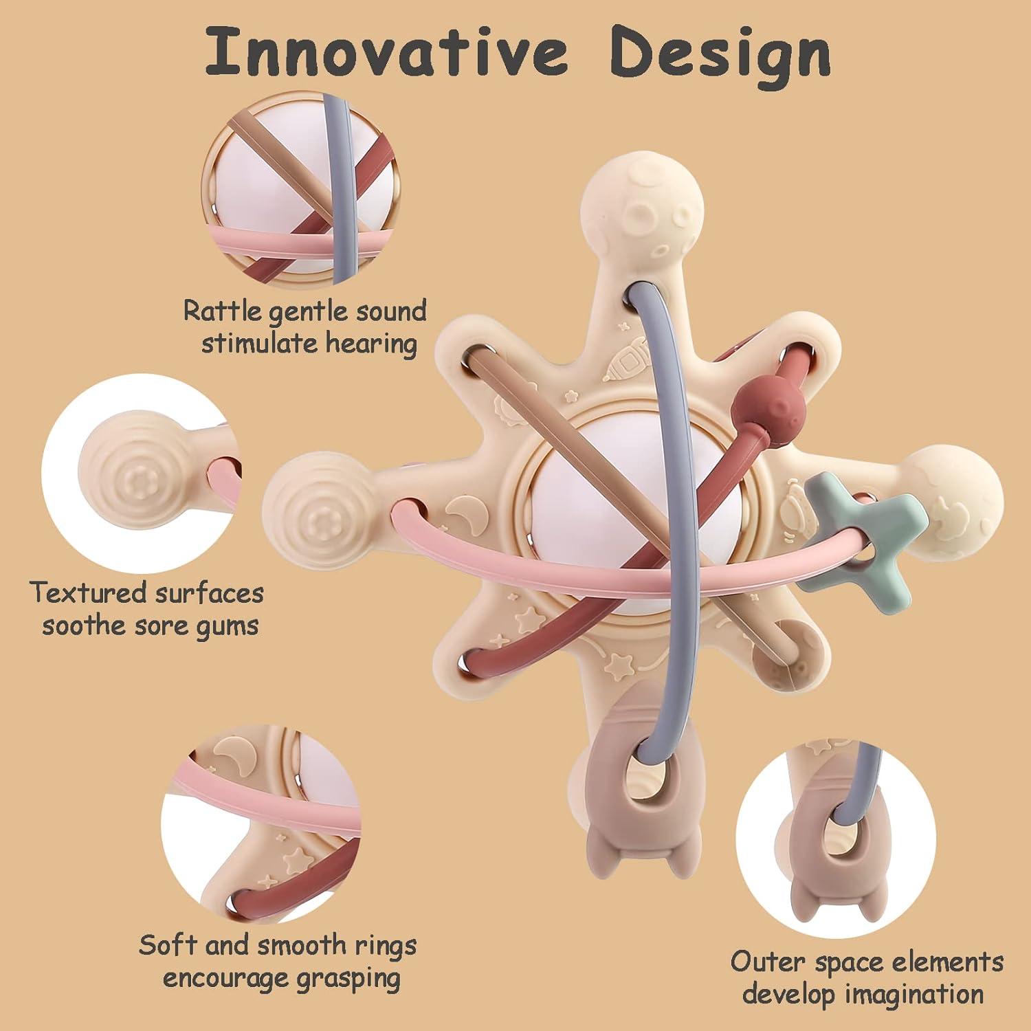 Juguete de Dentición AULEGE Silicona Sonajero 12cm Blanco