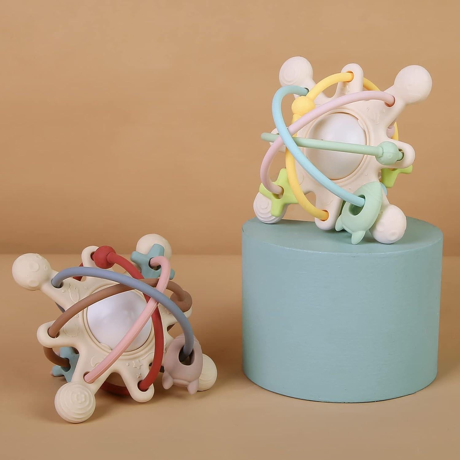 Juguete de Dentición AULEGE Silicona Sonajero 12cm Blanco