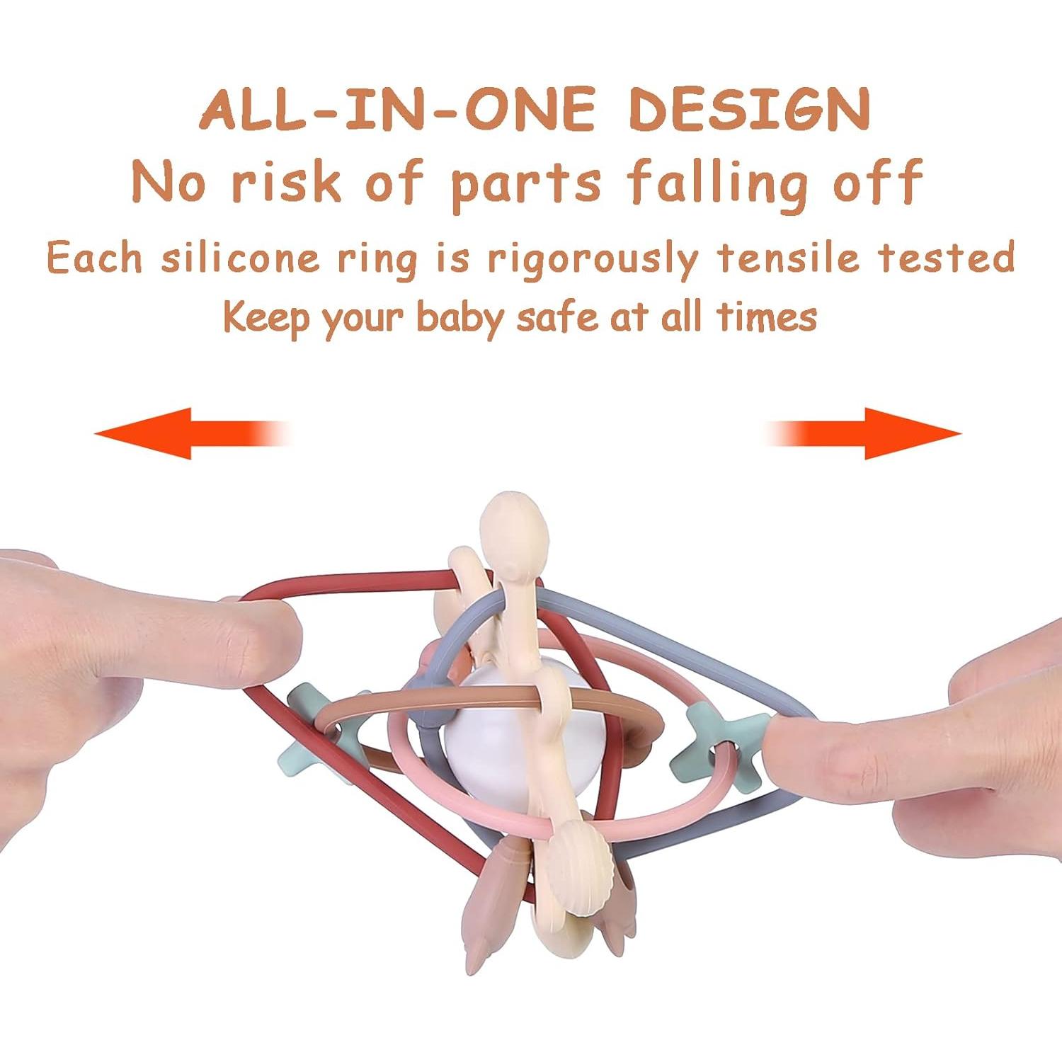 Juguete de Dentición AULEGE Silicona Sonajero 12cm Blanco