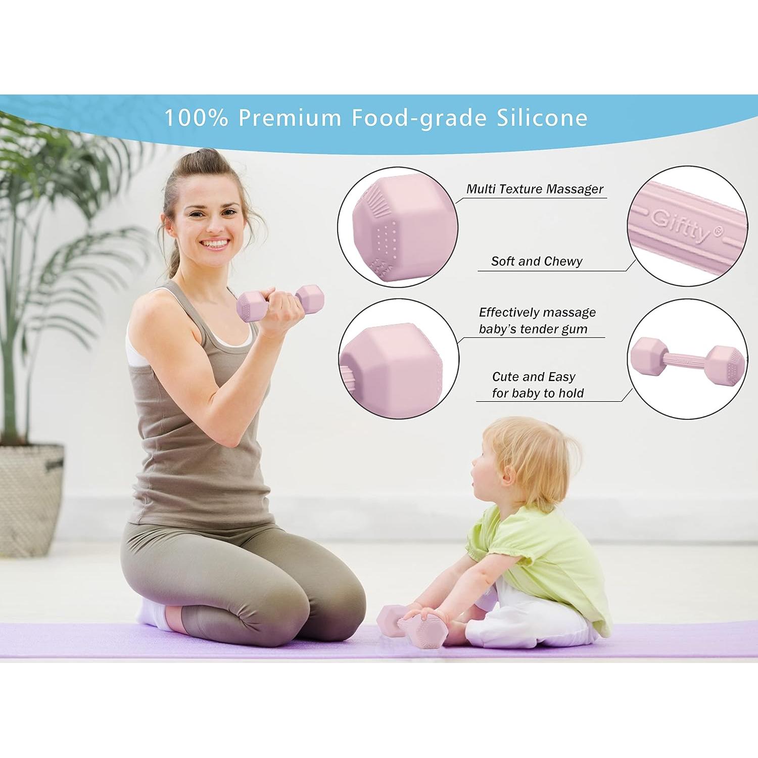 Mancuerna Sonajero de Silicona Giftty para Bebés - Negro