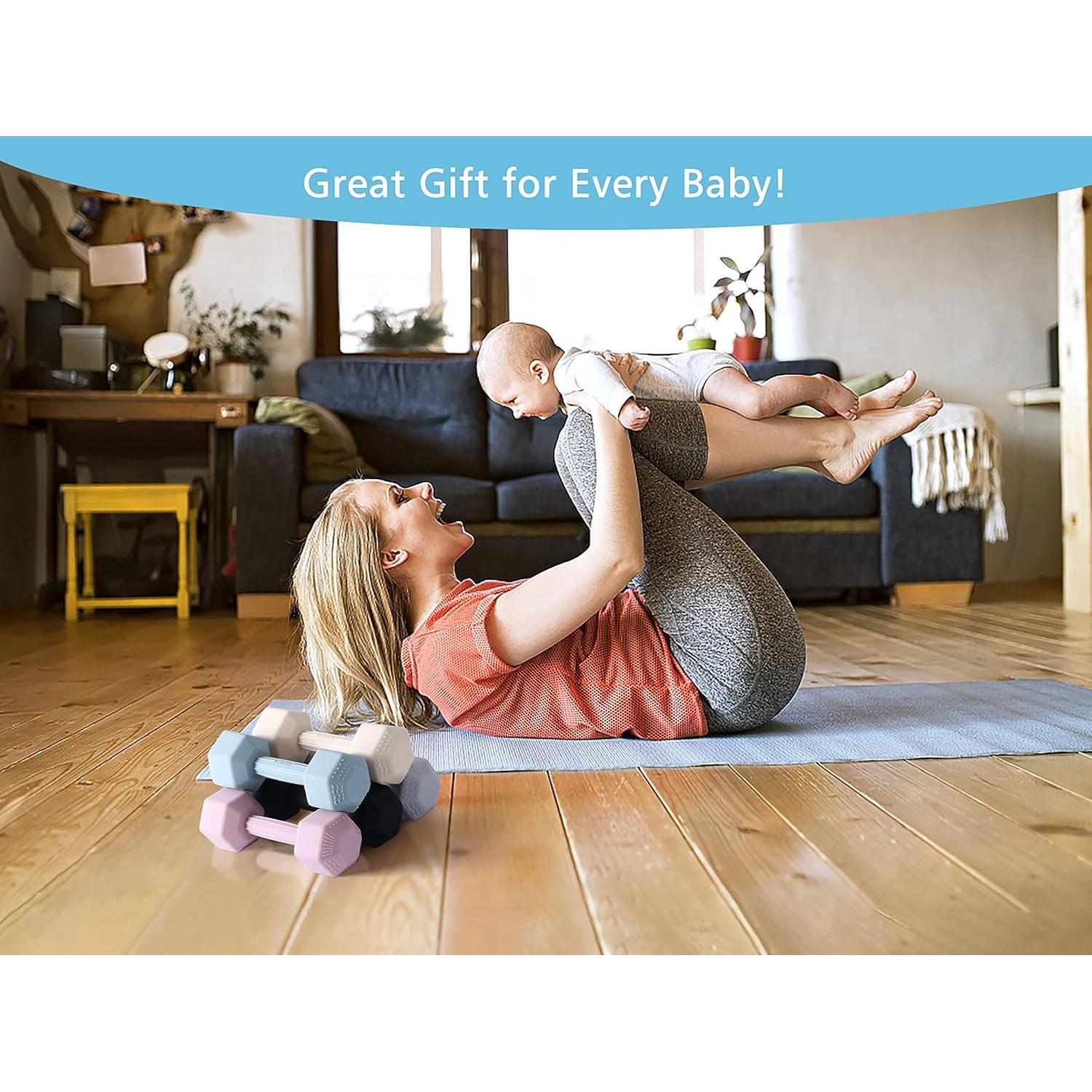 Mancuerna Sonajero de Silicona Giftty para Bebés - Negro