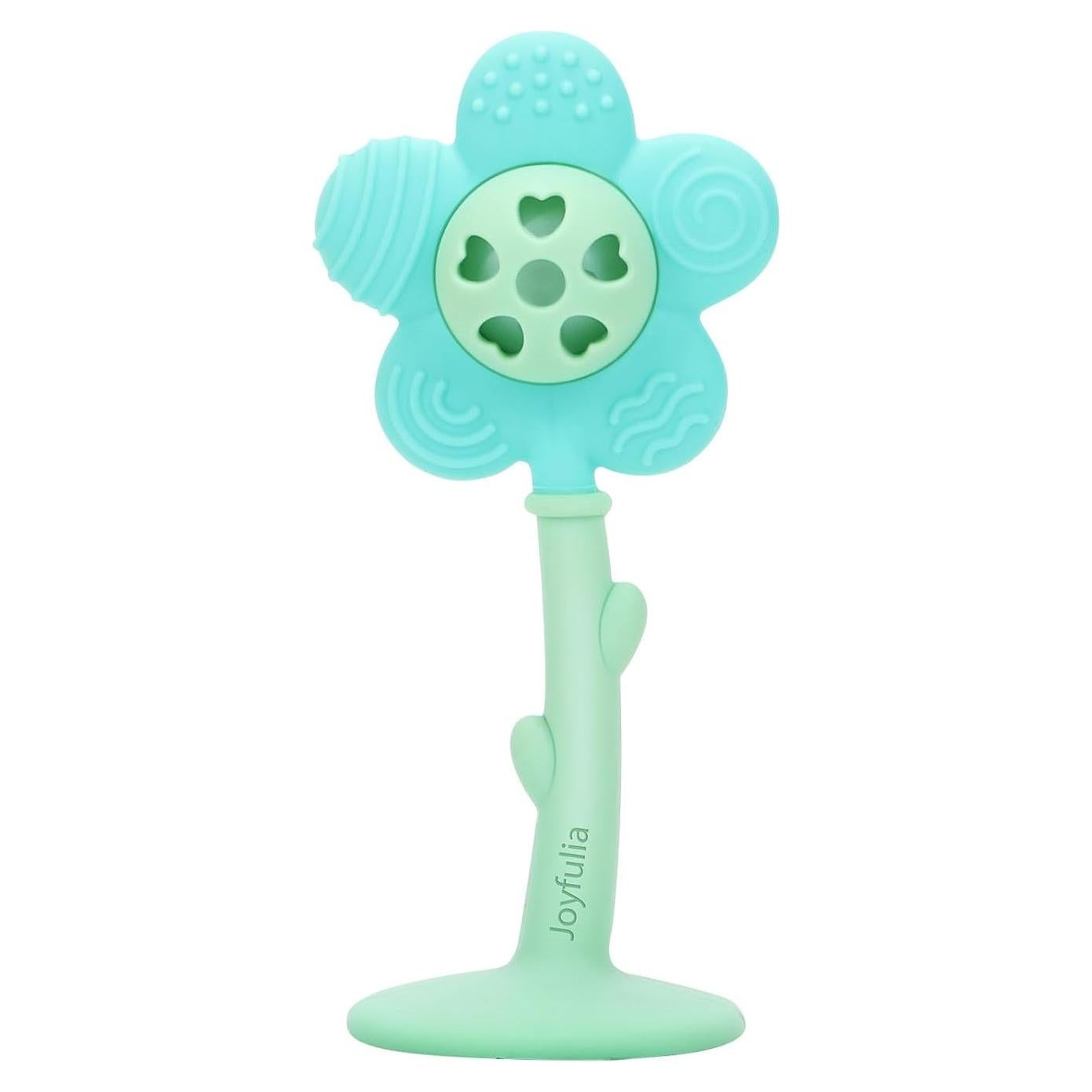 Mordedor y Sonajero 2-en-1 Joyfulia Sunnyflower Azul