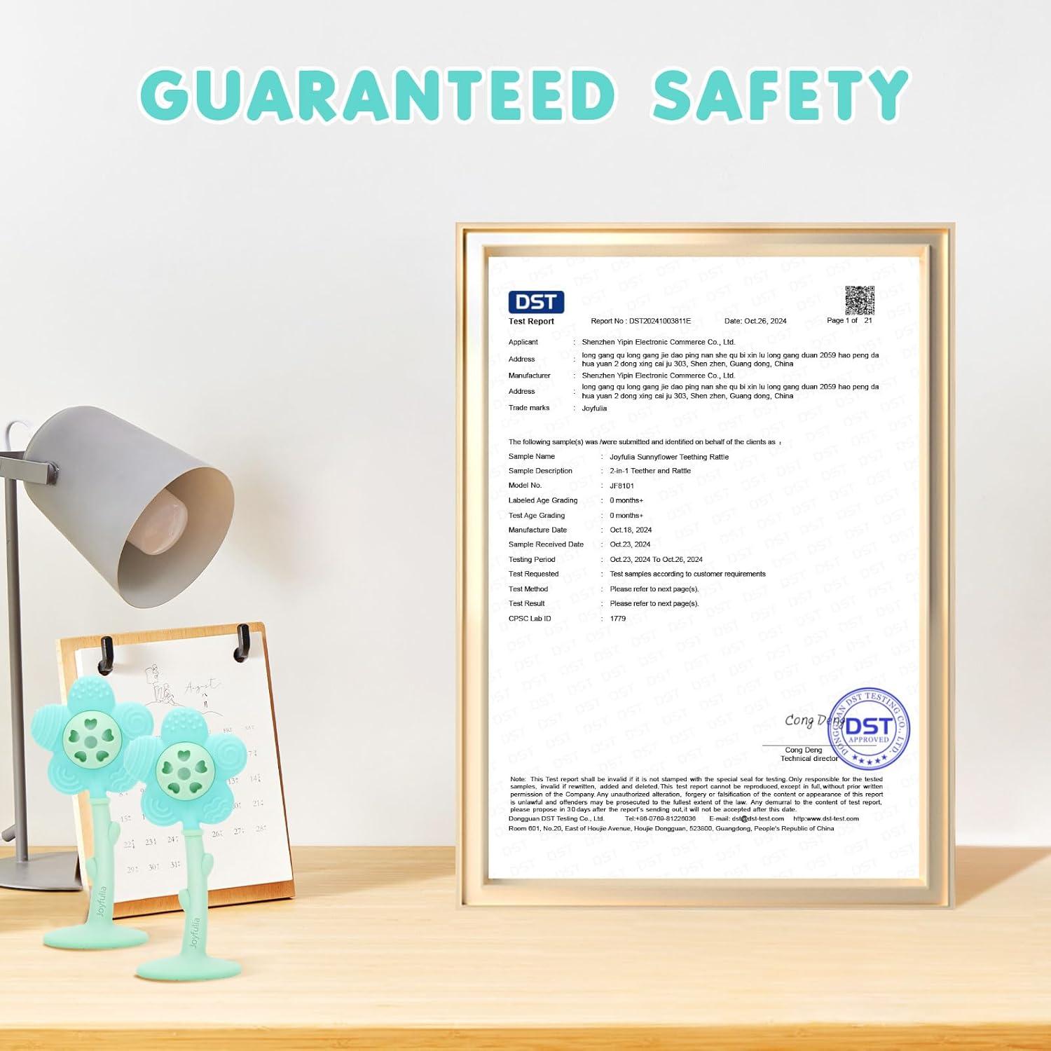 Mordedor y Sonajero 2-en-1 Joyfulia Sunnyflower Azul