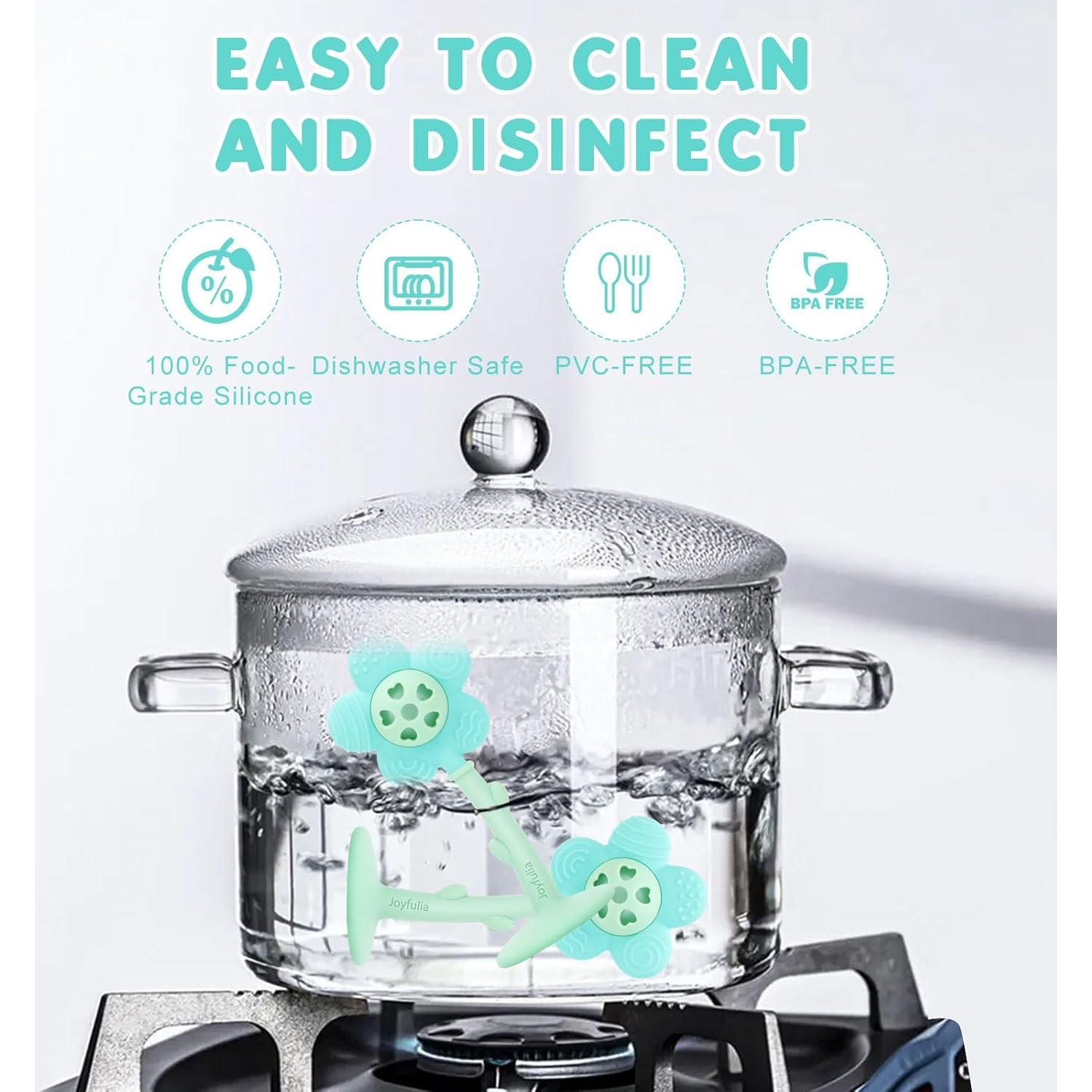 Mordedor y Sonajero 2-en-1 Joyfulia Sunnyflower Azul