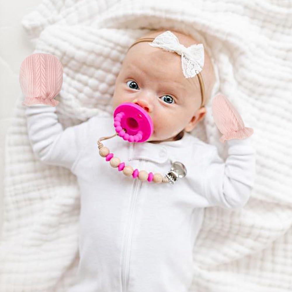 Manoplas de Algodón Orgánico AQOKKA para Bebés 0-6 Meses