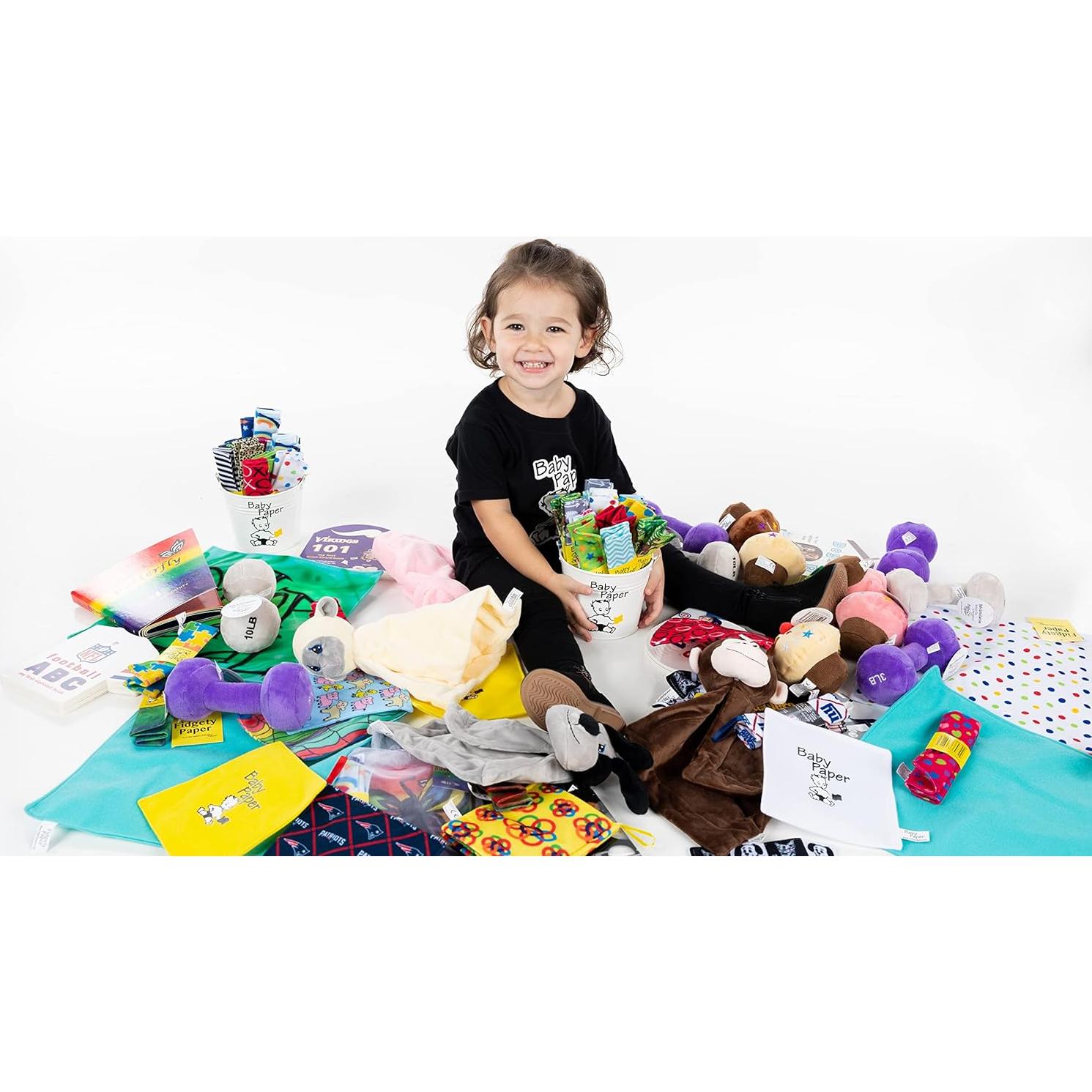 Papel de Bebé Original - Mordedor Sensorial Rayas Blancas y Negras