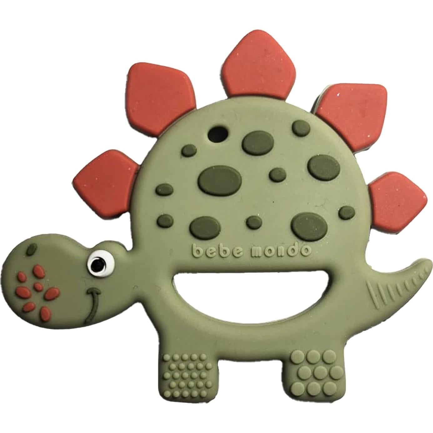 Mordedor de Silicona para Bebés 0-12 Meses Oliva con Clip