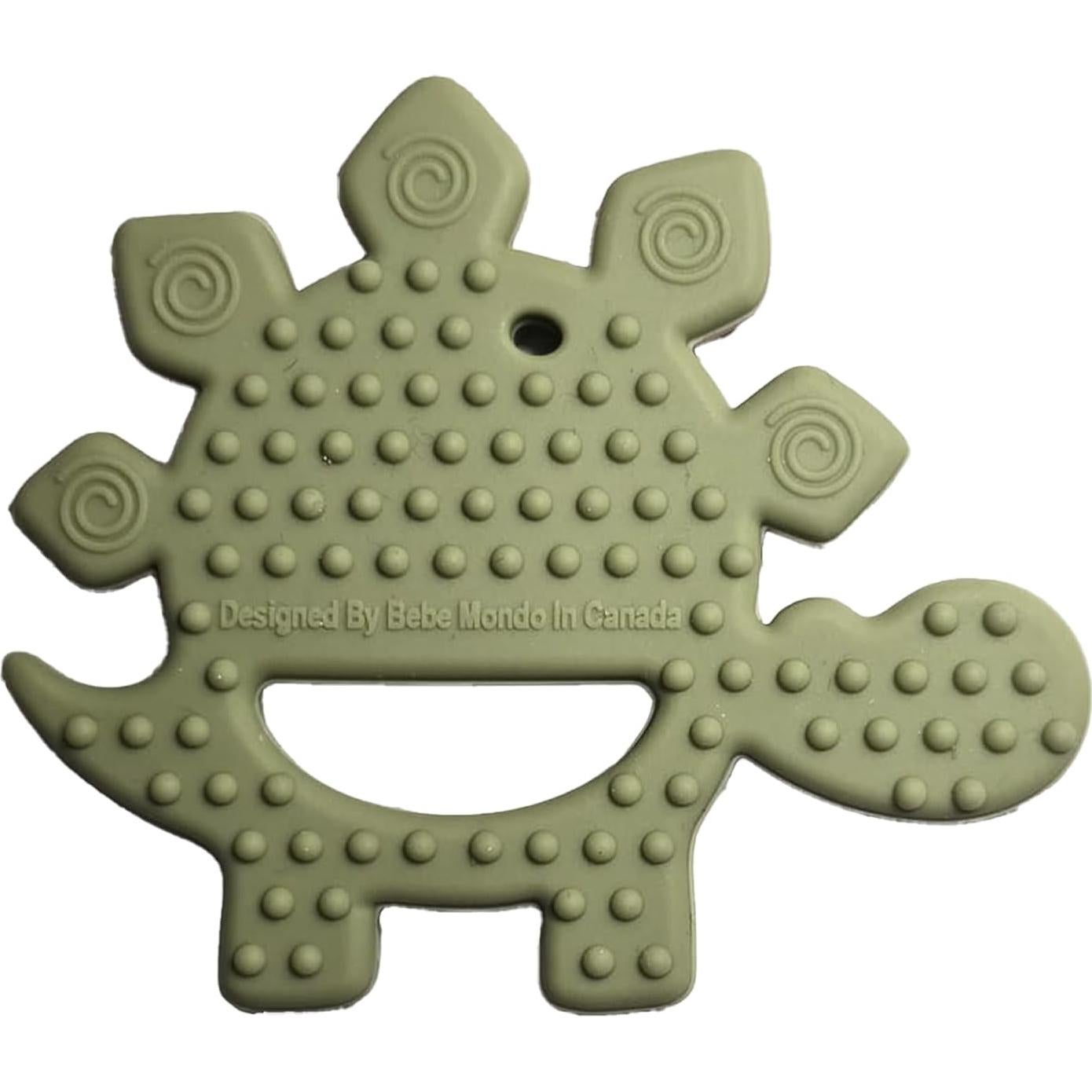 Mordedor de Silicona para Bebés 0-12 Meses Oliva con Clip