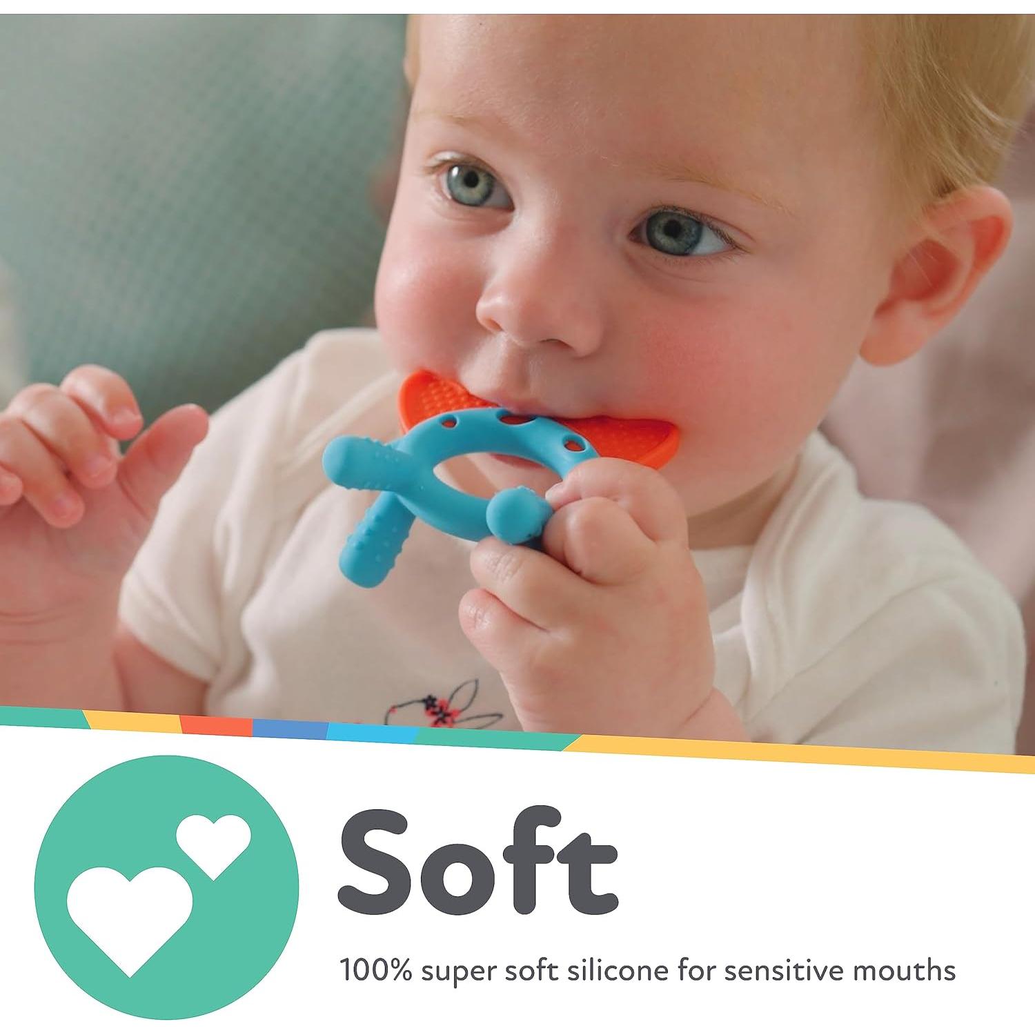 Nuby Geo Zoos Dino - Masajeador de Encías para Bebés 3+ Meses