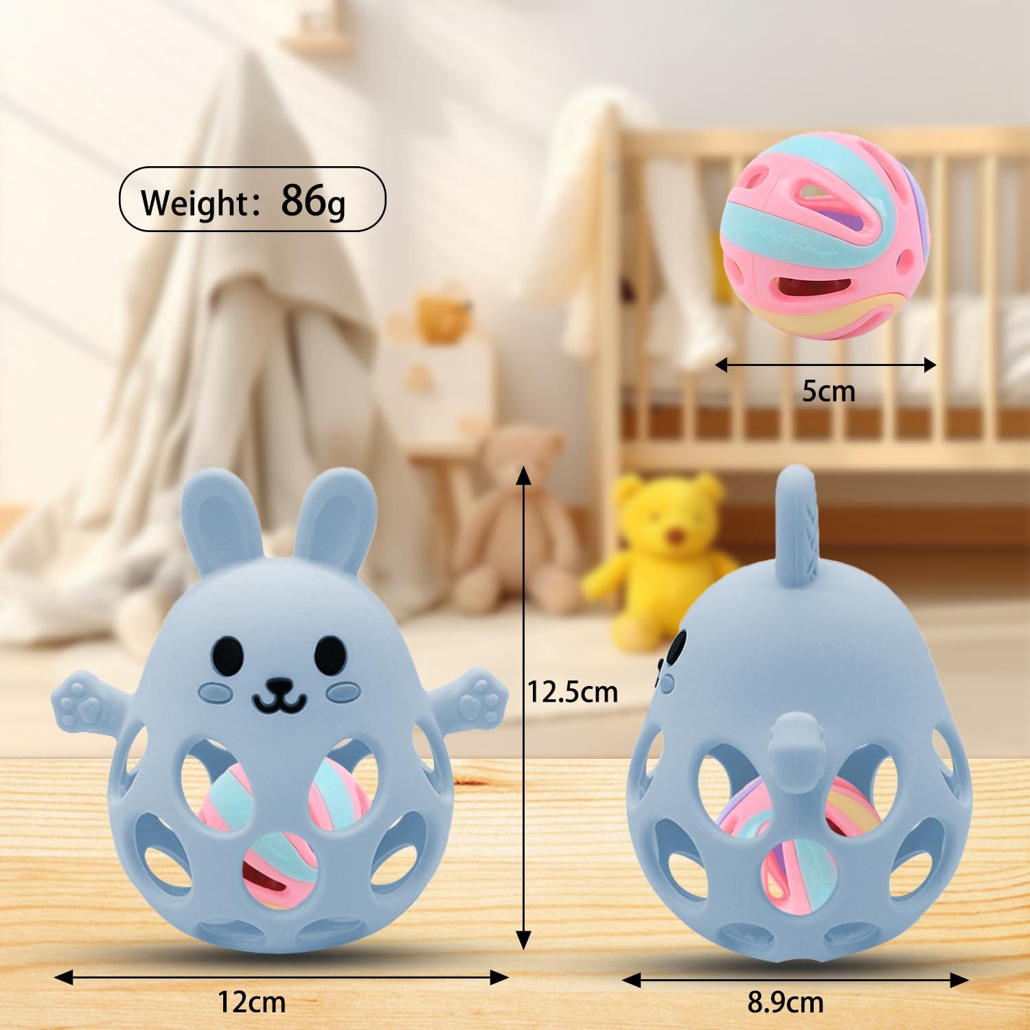 Mordedor de Silicona para Bebés Sichy - Conejo Rosa 0-6 Meses