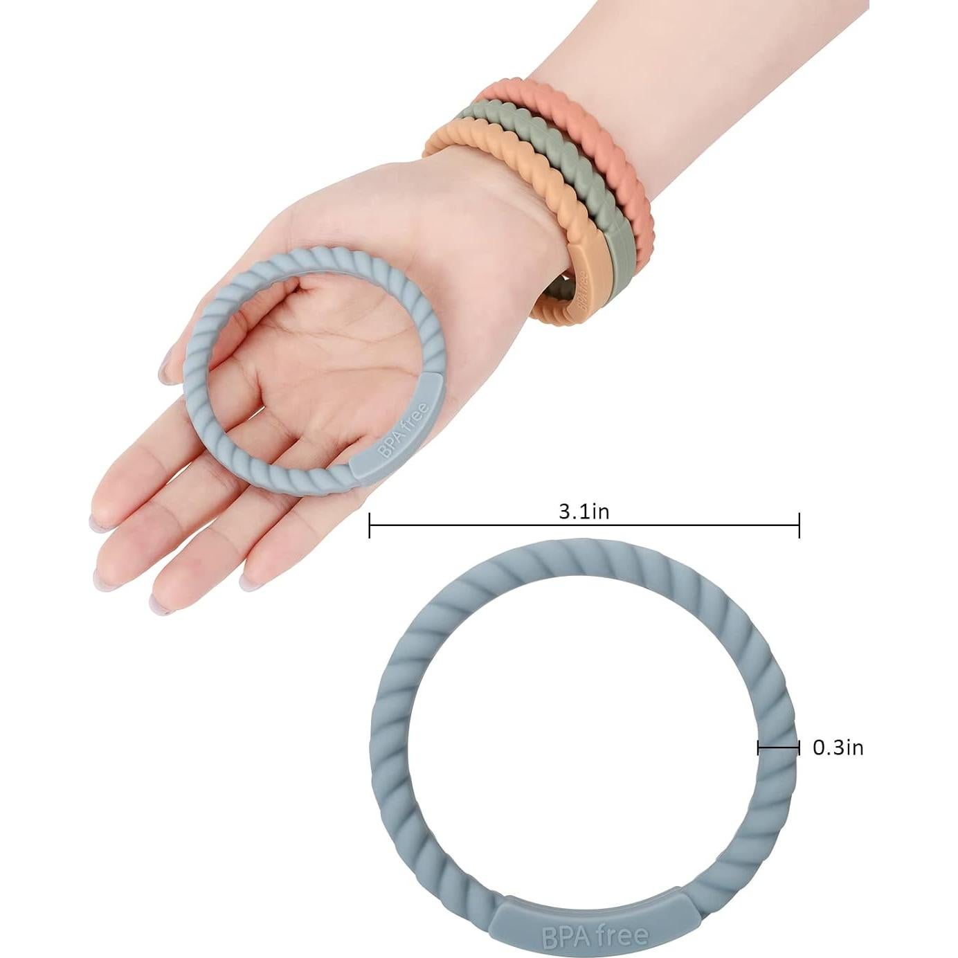 Mordedores de Silicona Socub para Bebés - Paquete de 4 Colores