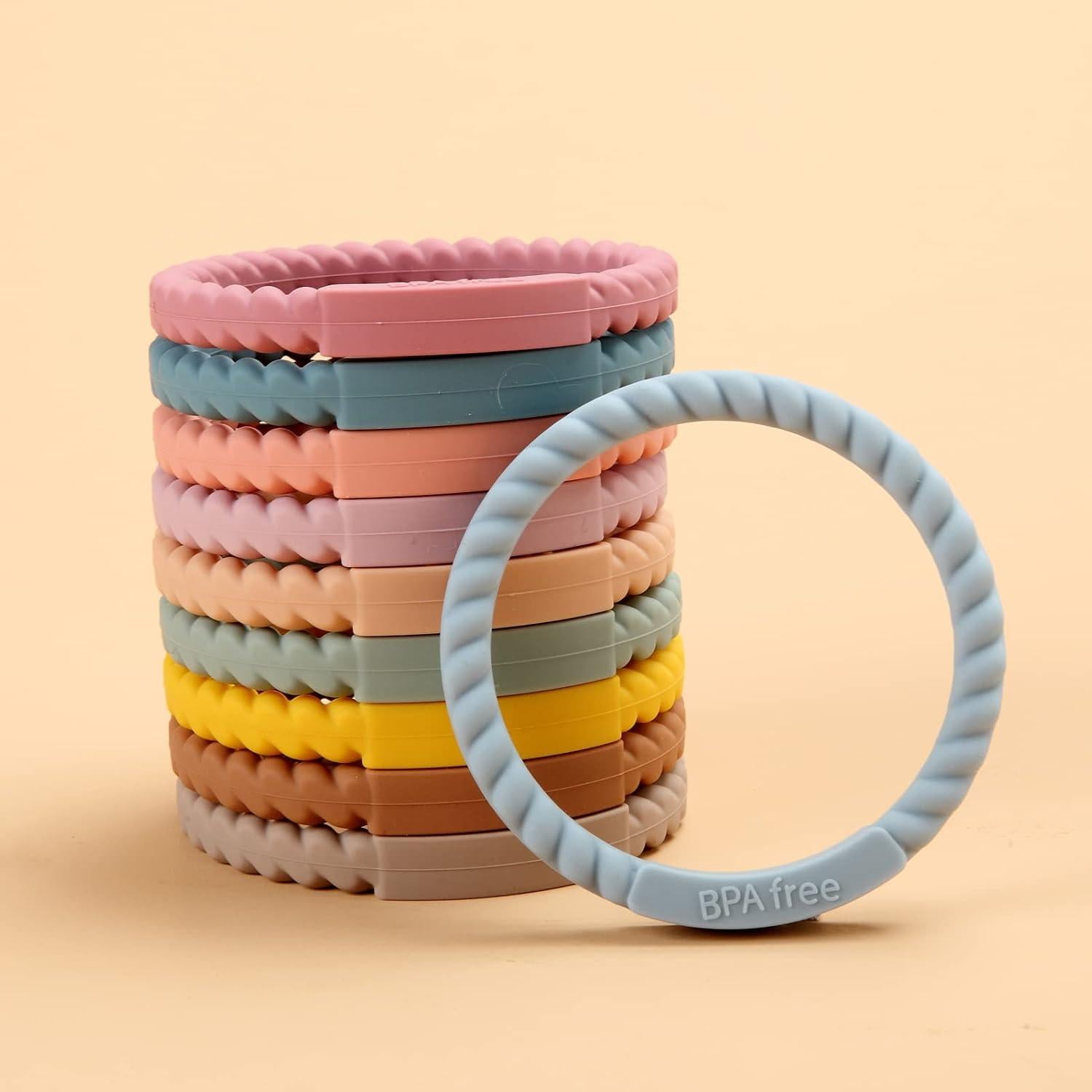 Mordedores de Silicona Socub para Bebés - Paquete de 4 Colores