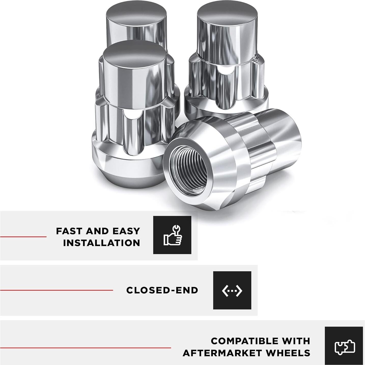 Tuercas de Rueda Antirrobo Caballero Blanco M12x1.25 4 Pzas