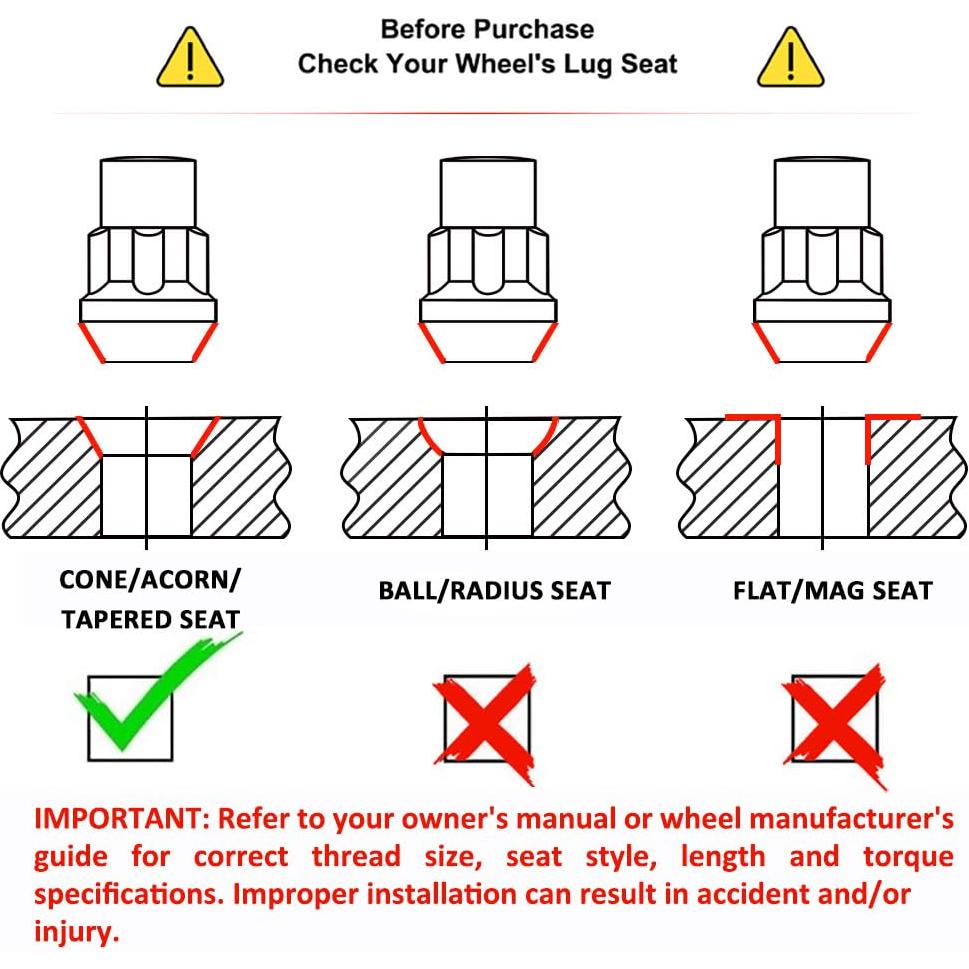 Tuercas de Rueda Antirrobo Caballero Blanco M12x1.25 4 Pzas
