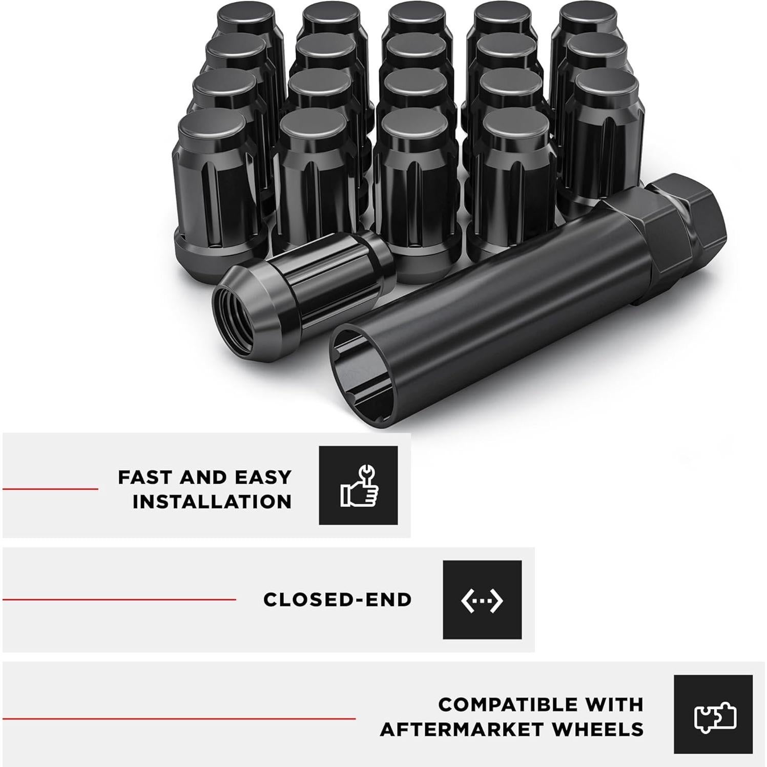 Tuerca de Rueda Caballero Blanco 3804BK-20AM 20 Piezas 34.8mm