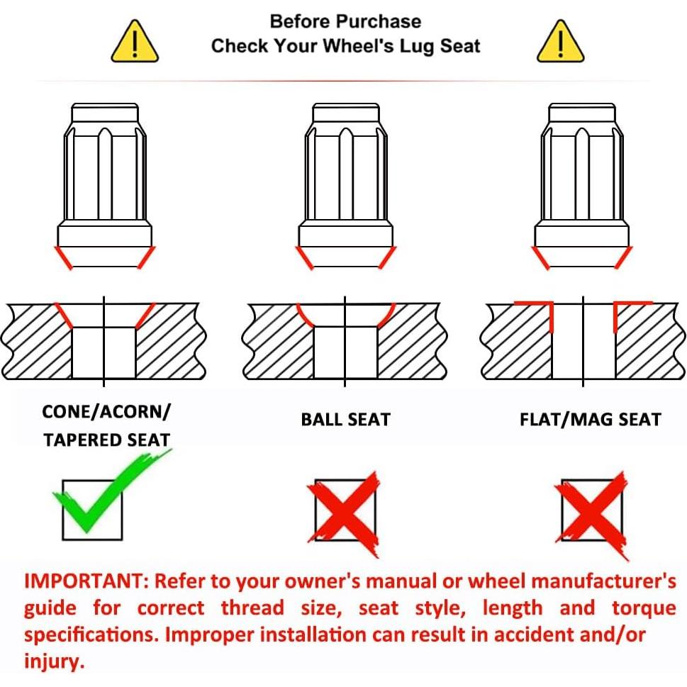 Tuerca de Rueda Caballero Blanco 3804BK-20AM 20 Piezas 34.8mm