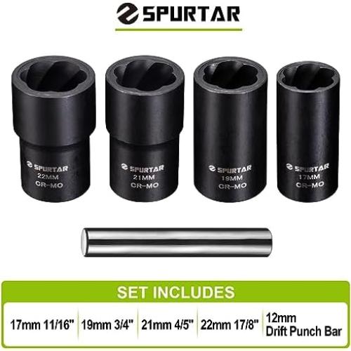 Juego de Extractores de Tuercas Spurtar 5 Pcs 17-22mm