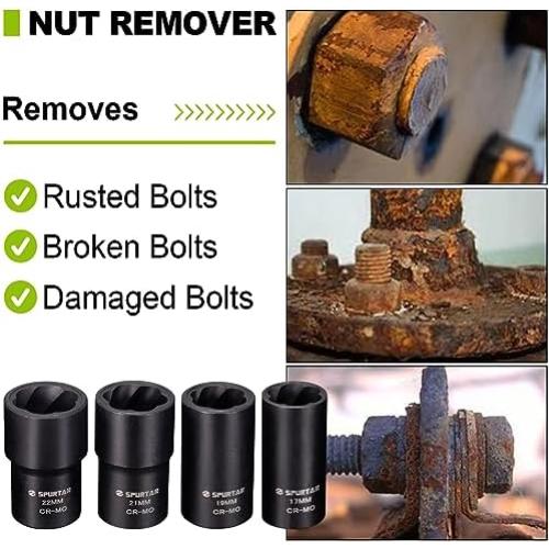 Juego de Extractores de Tuercas Spurtar 5 Pcs 17-22mm
