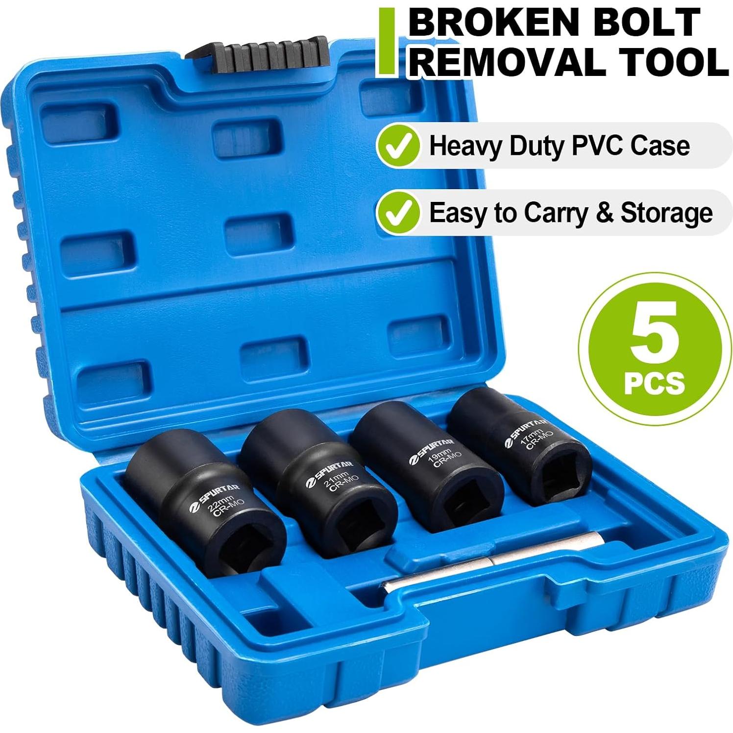 Juego de Extractores de Tuercas Spurtar 5 Pcs 17-22mm