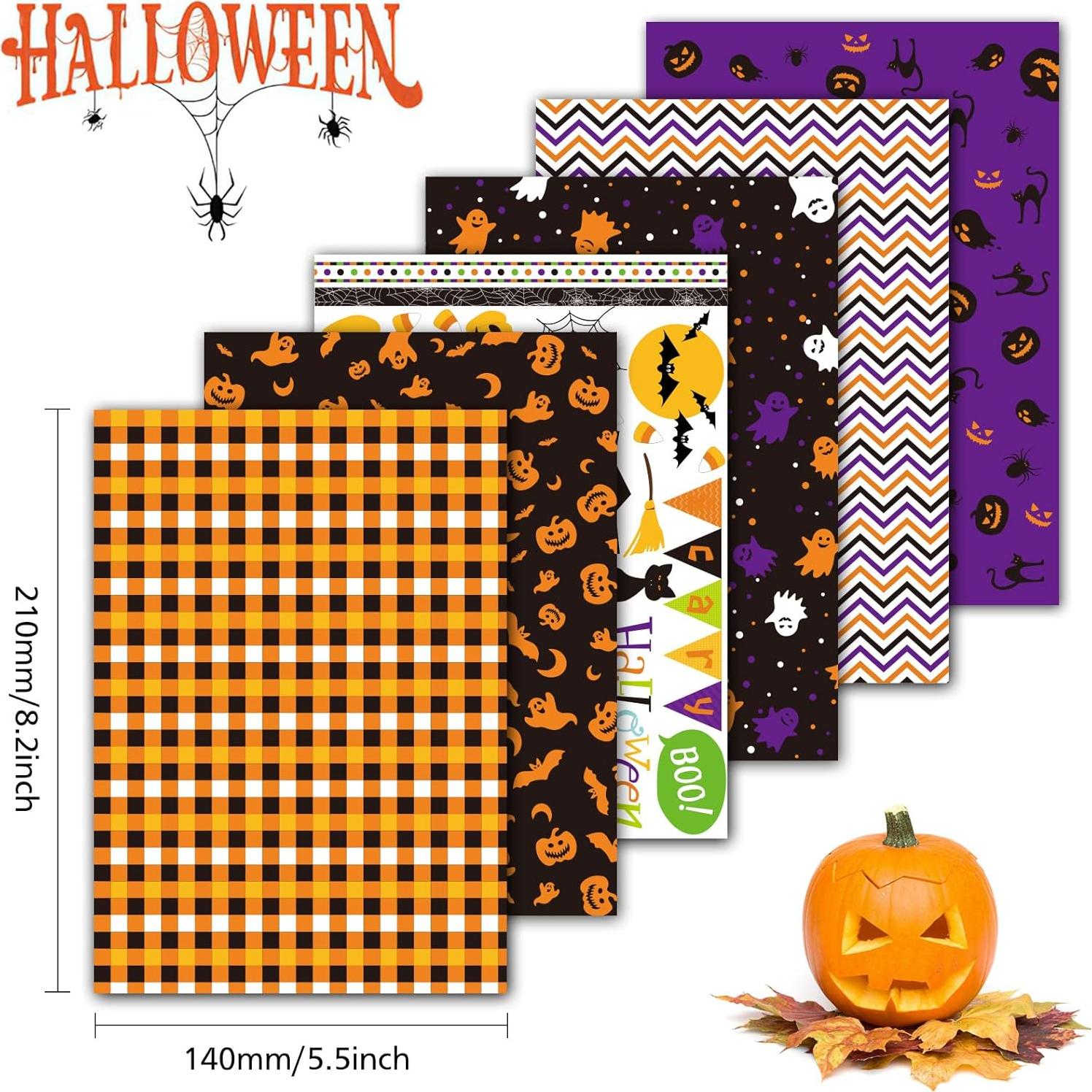 Conjunto de Papel de Patrón Halloween MIAHART 96 Hojas A5