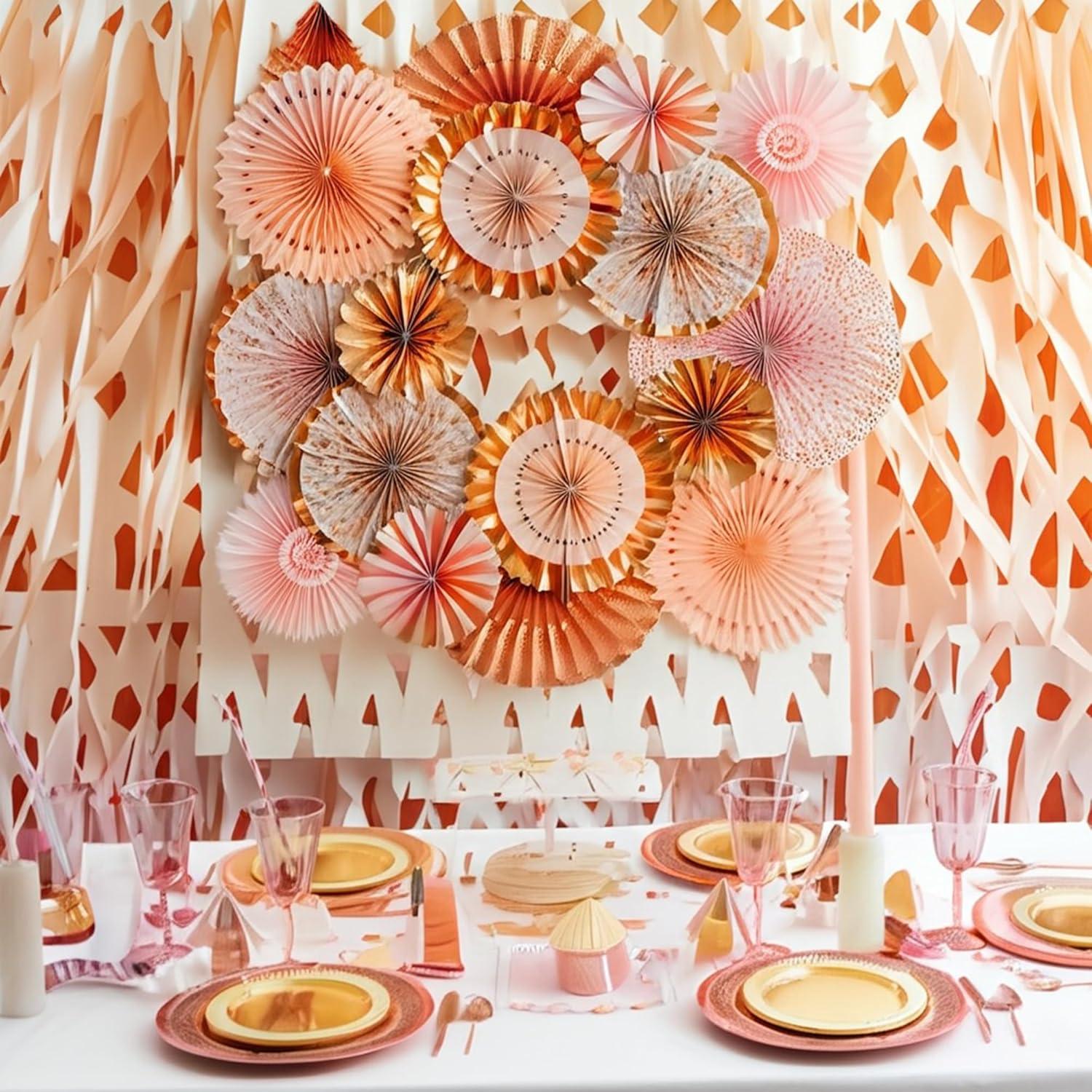 Juego de Decoración de Pared Origami PapaKit 8 Piezas Coral Rosa