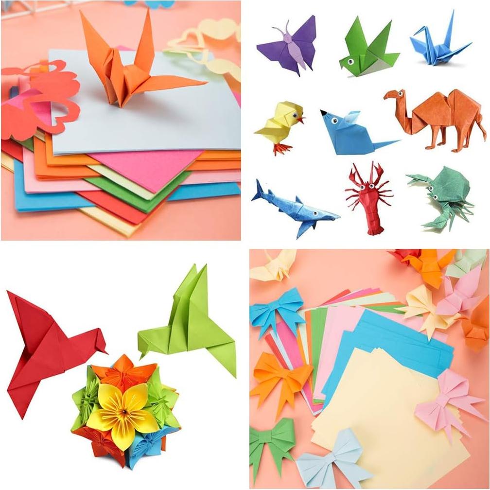 1000 Hojas de Papel Origami Doble Cara Yimaa 10 Colores