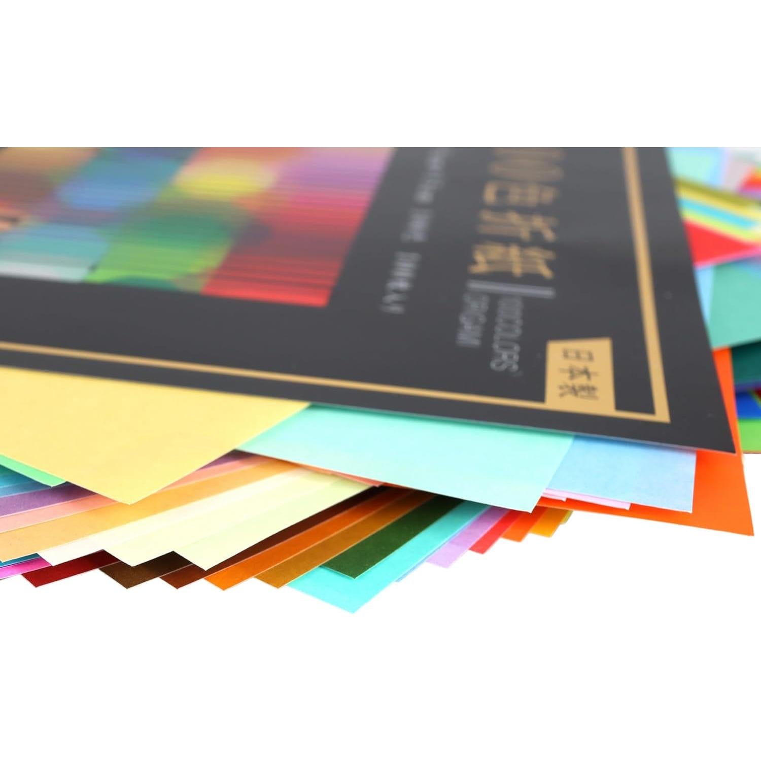 Papel de Origami Needzo, 200 Hojas Cuadradas de Colores 15.24cm