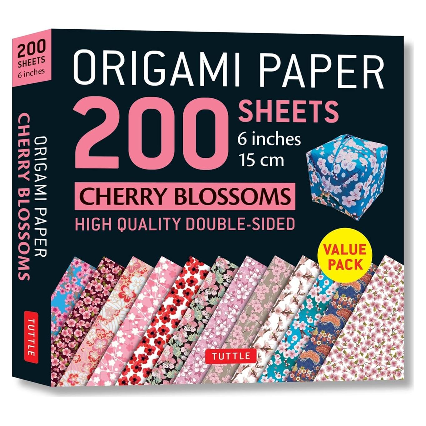 Origami Paper 200 sheets Cherry Blossoms 6" (15 cm): Tuttle Origami Paper: Double Sided Origami Sheets Printed with 12 Different Designs (Instructions for 6 Projects Included)