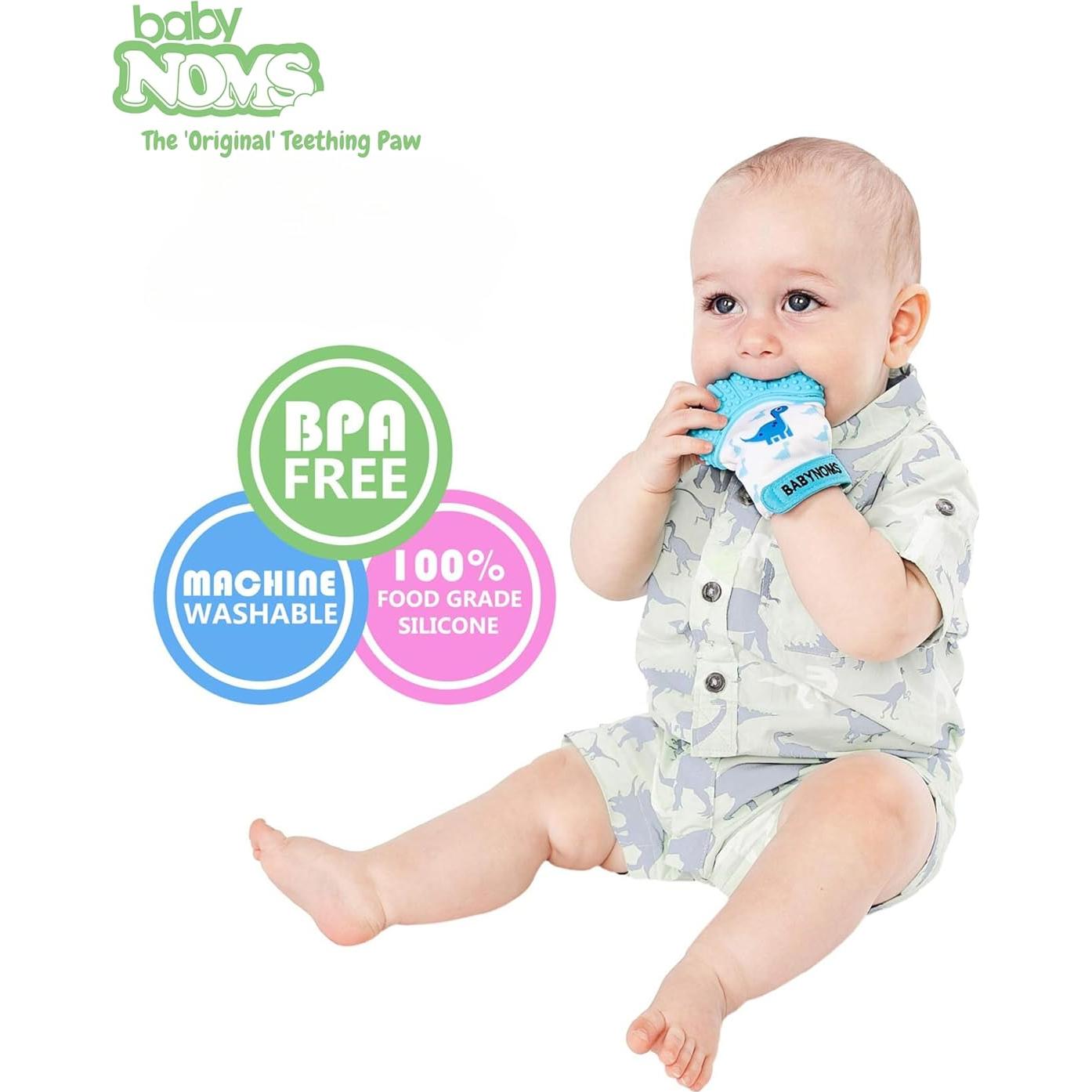 Mitones de Dentición BabyNoms | Dino Azul y Unicornio Rosa