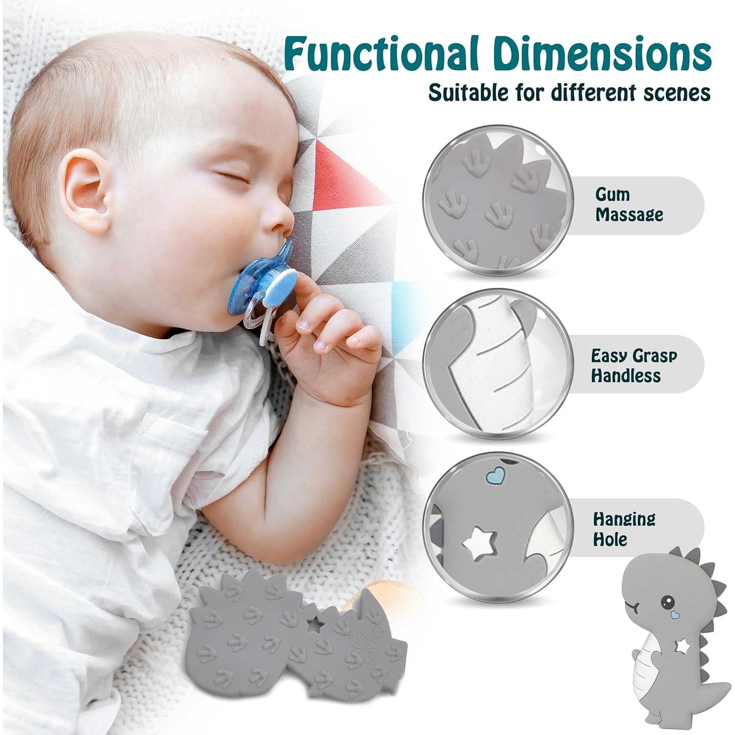 Mordedor para Bebés Dino Mondo 100% Silicona Alivio Dentición