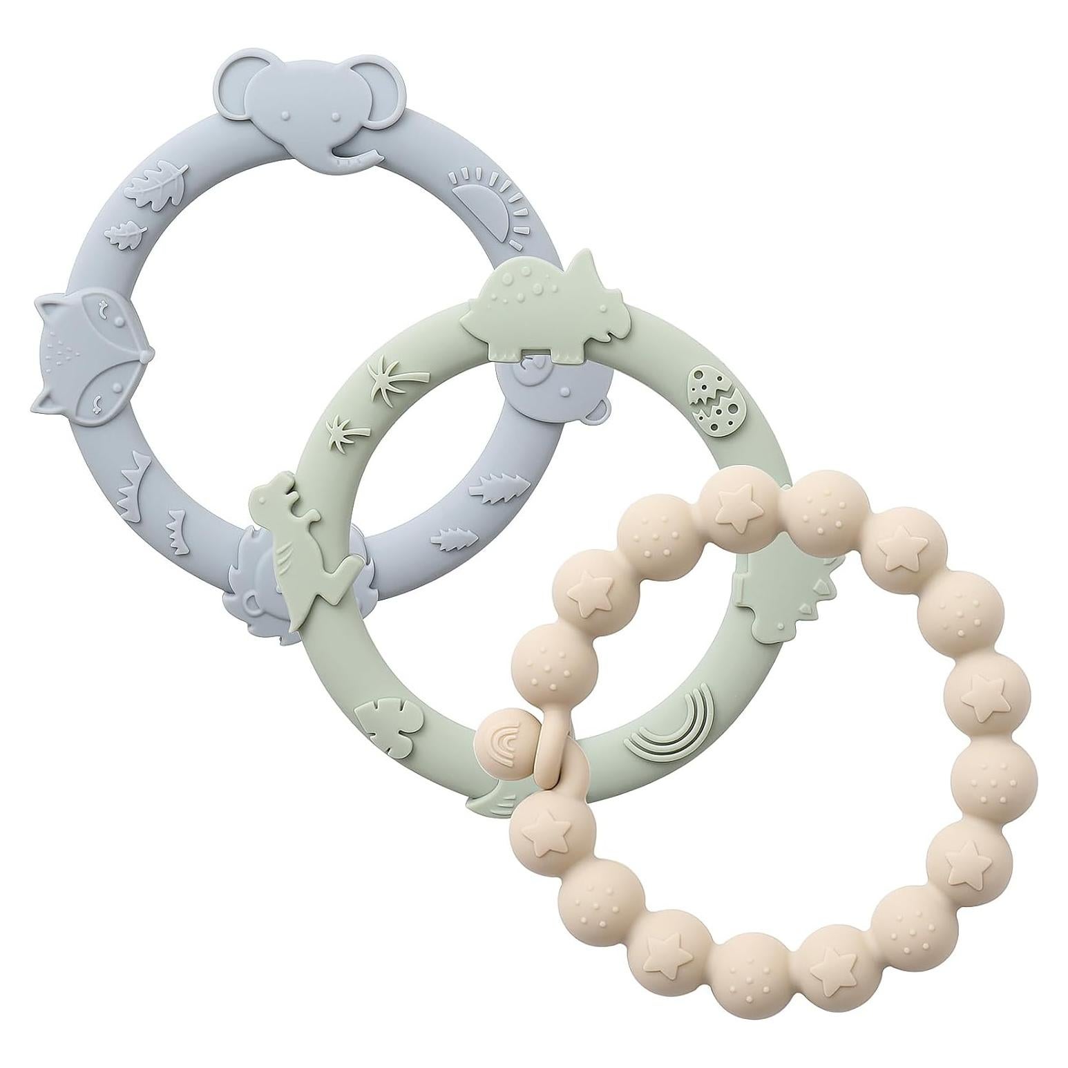 Anillos de Dentición de Silicona YIVEKO - Paquete de 3 Colores