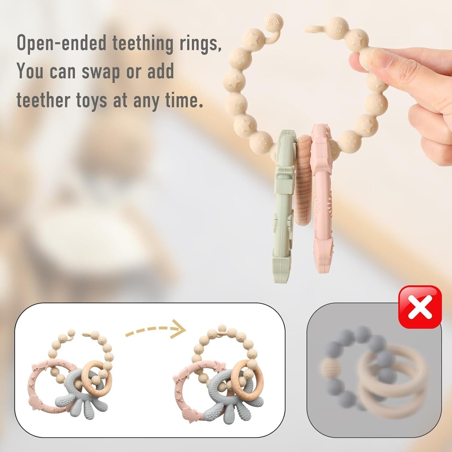 Anillos de Dentición de Silicona YIVEKO - Paquete de 3 Colores